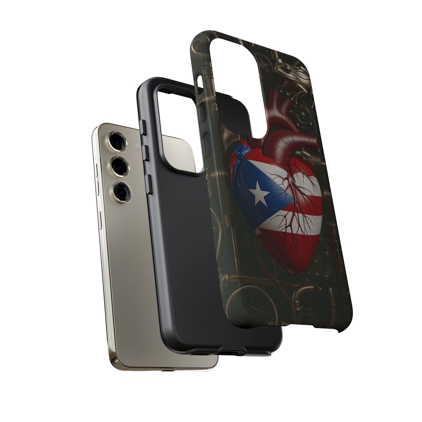 Artistic Phone Case CORAZON DE PUERTO RICO, Tough Cases for Music Lovers, Unique Accessories for Gifts, Heart and Puerto Rican Pride, Stylish Phone Covers