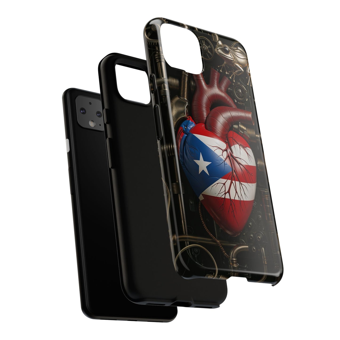 Artistic Phone Case CORAZON DE PUERTO RICO, Tough Cases for Music Lovers, Unique Accessories for Gifts, Heart and Puerto Rican Pride, Stylish Phone Covers