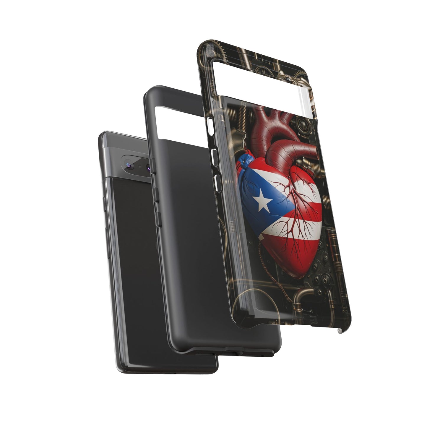 Artistic Phone Case CORAZON DE PUERTO RICO, Tough Cases for Music Lovers, Unique Accessories for Gifts, Heart and Puerto Rican Pride, Stylish Phone Covers