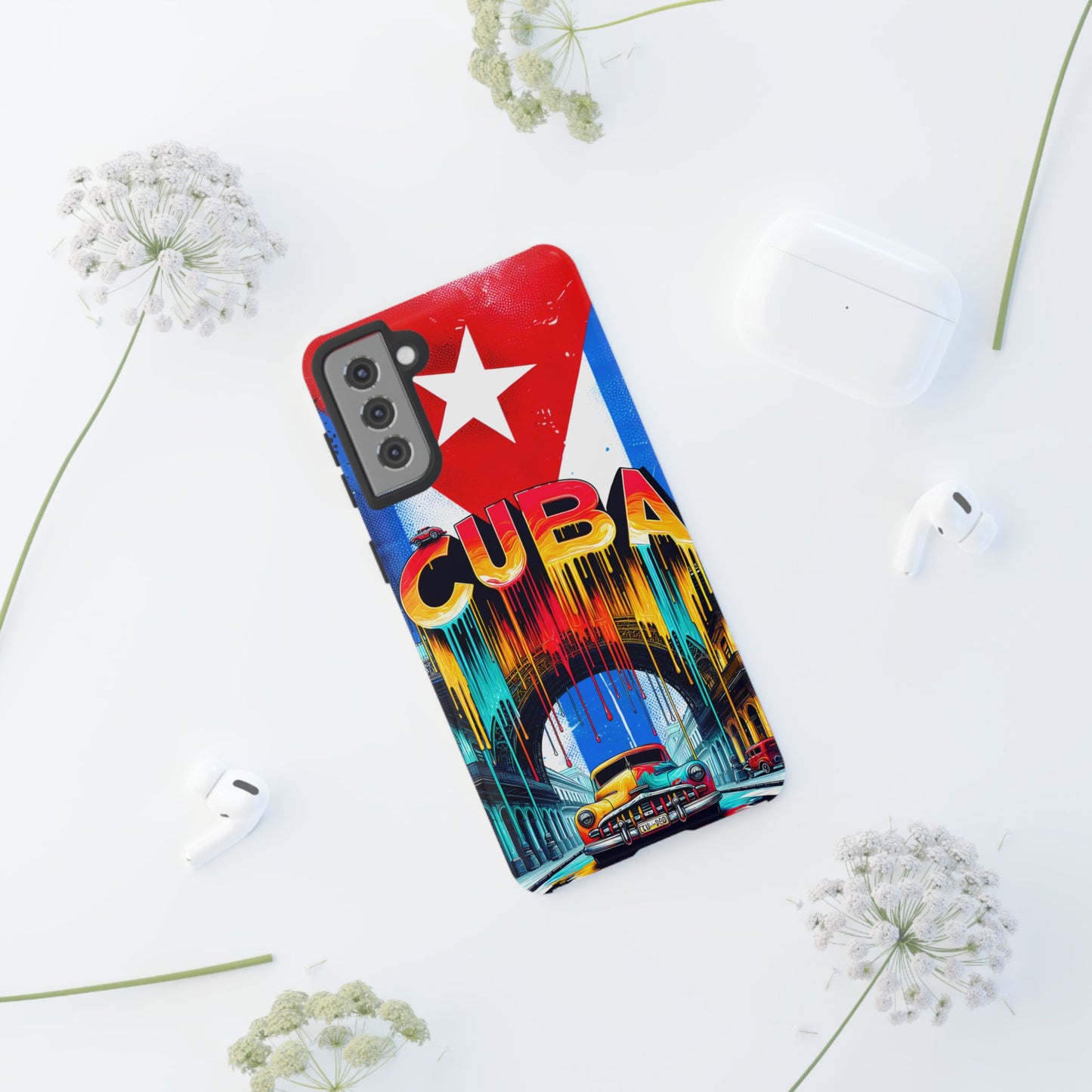 FUNDAS PARA TELEFONOS SAMSUNG, IPHONE, CON BANDERA DE CUBA COLORES BRILLANTES