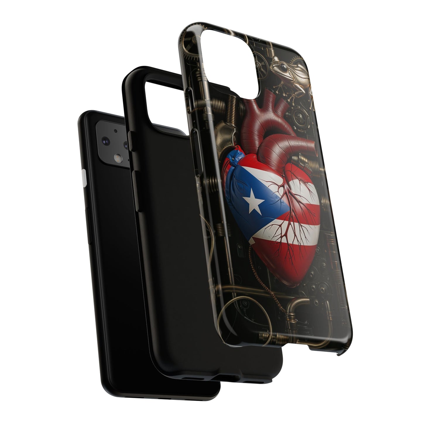 Artistic Phone Case CORAZON DE PUERTO RICO, Tough Cases for Music Lovers, Unique Accessories for Gifts, Heart and Puerto Rican Pride, Stylish Phone Covers