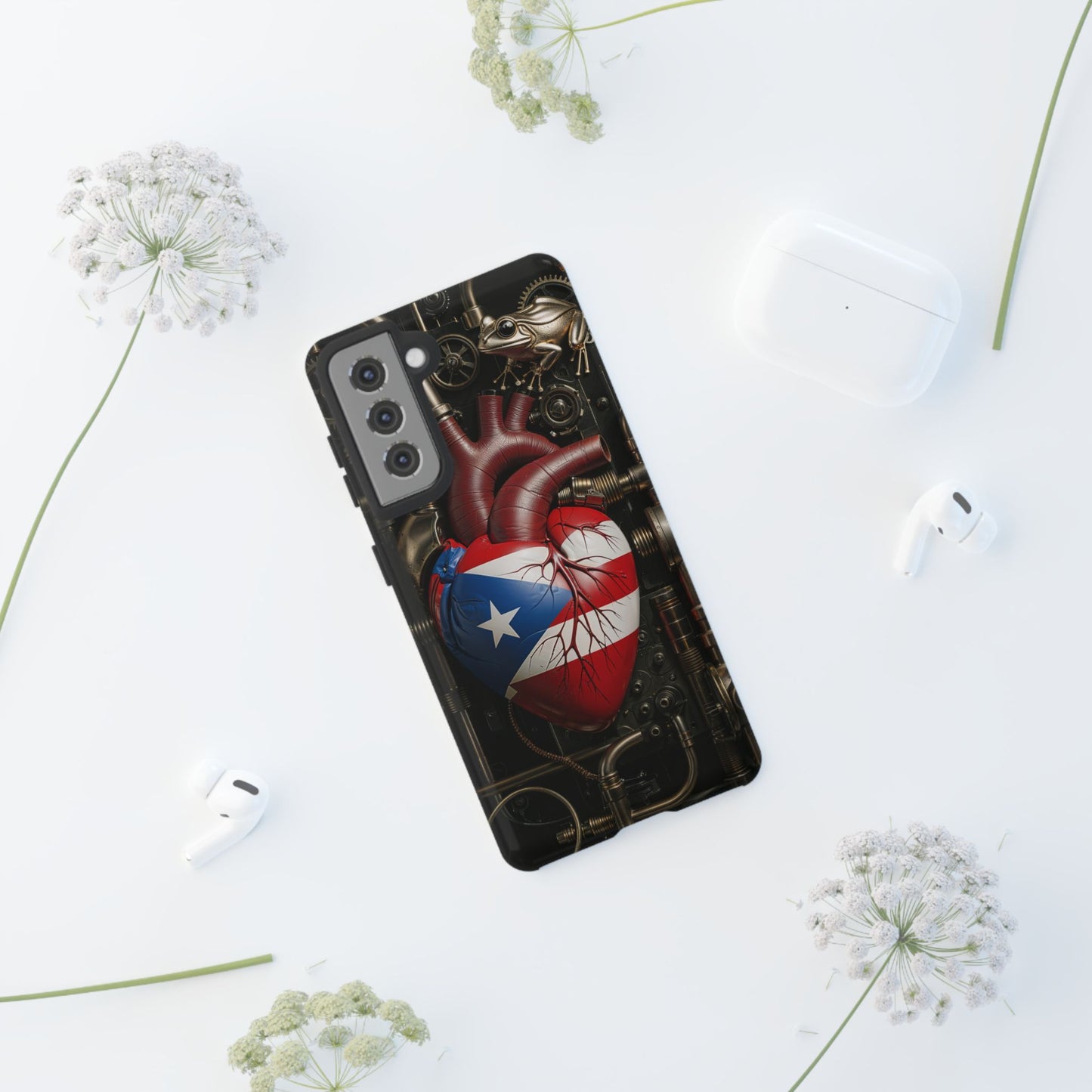 Artistic Phone Case CORAZON DE PUERTO RICO, Tough Cases for Music Lovers, Unique Accessories for Gifts, Heart and Puerto Rican Pride, Stylish Phone Covers
