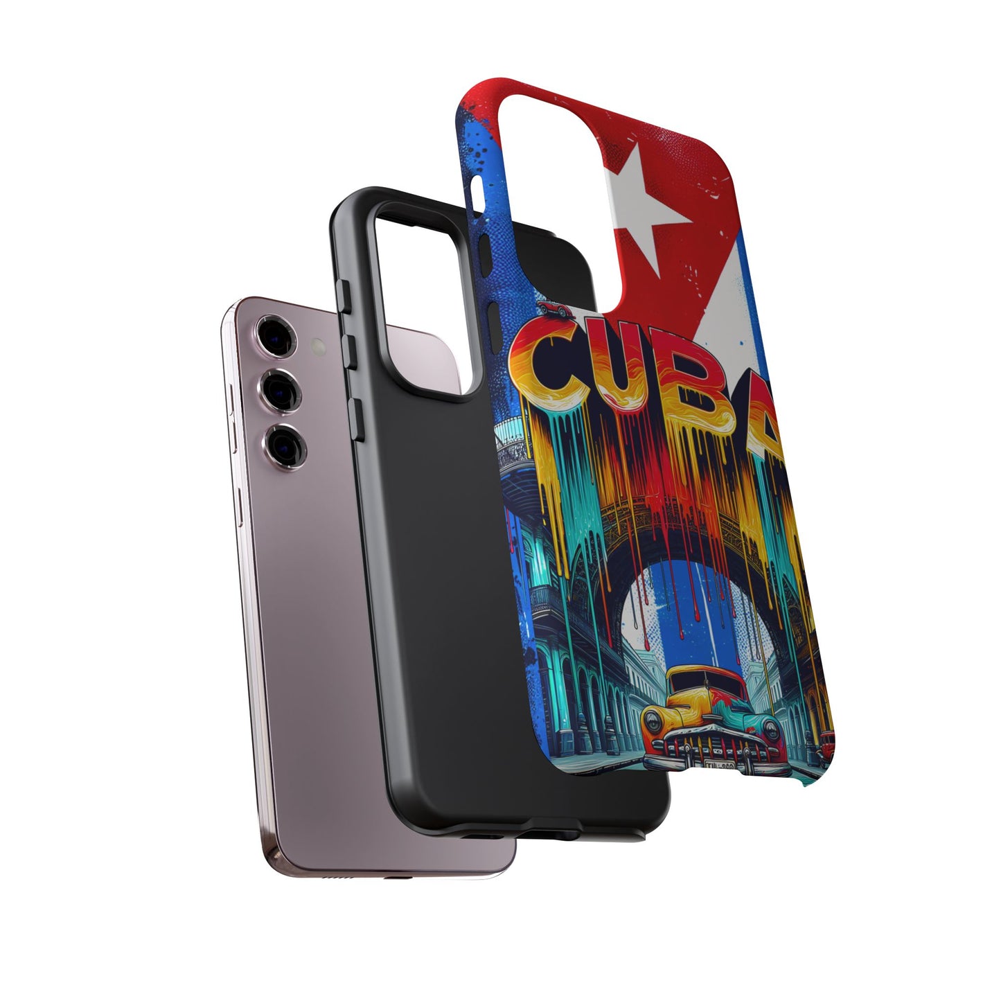 FUNDAS PARA TELEFONOS SAMSUNG, IPHONE, CON BANDERA DE CUBA COLORES BRILLANTES
