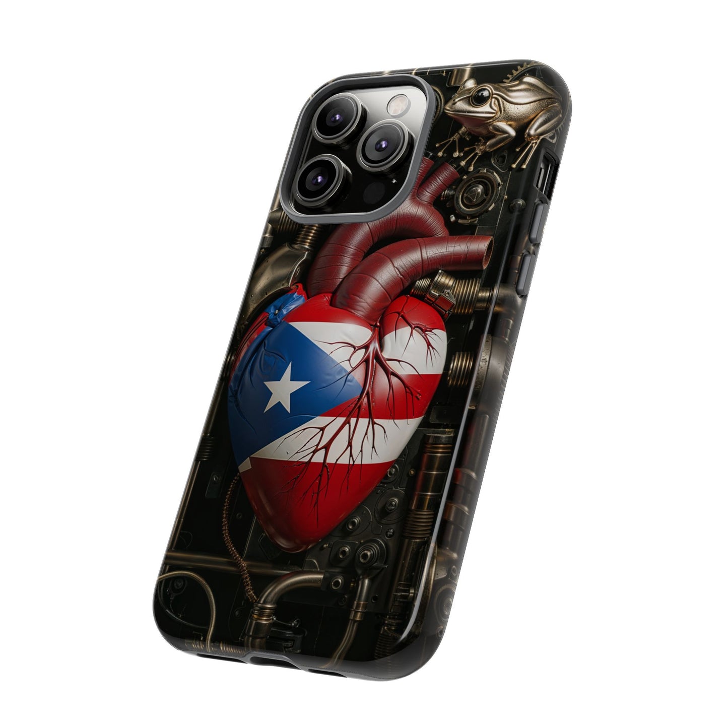 Artistic Phone Case CORAZON DE PUERTO RICO, Tough Cases for Music Lovers, Unique Accessories for Gifts, Heart and Puerto Rican Pride, Stylish Phone Covers