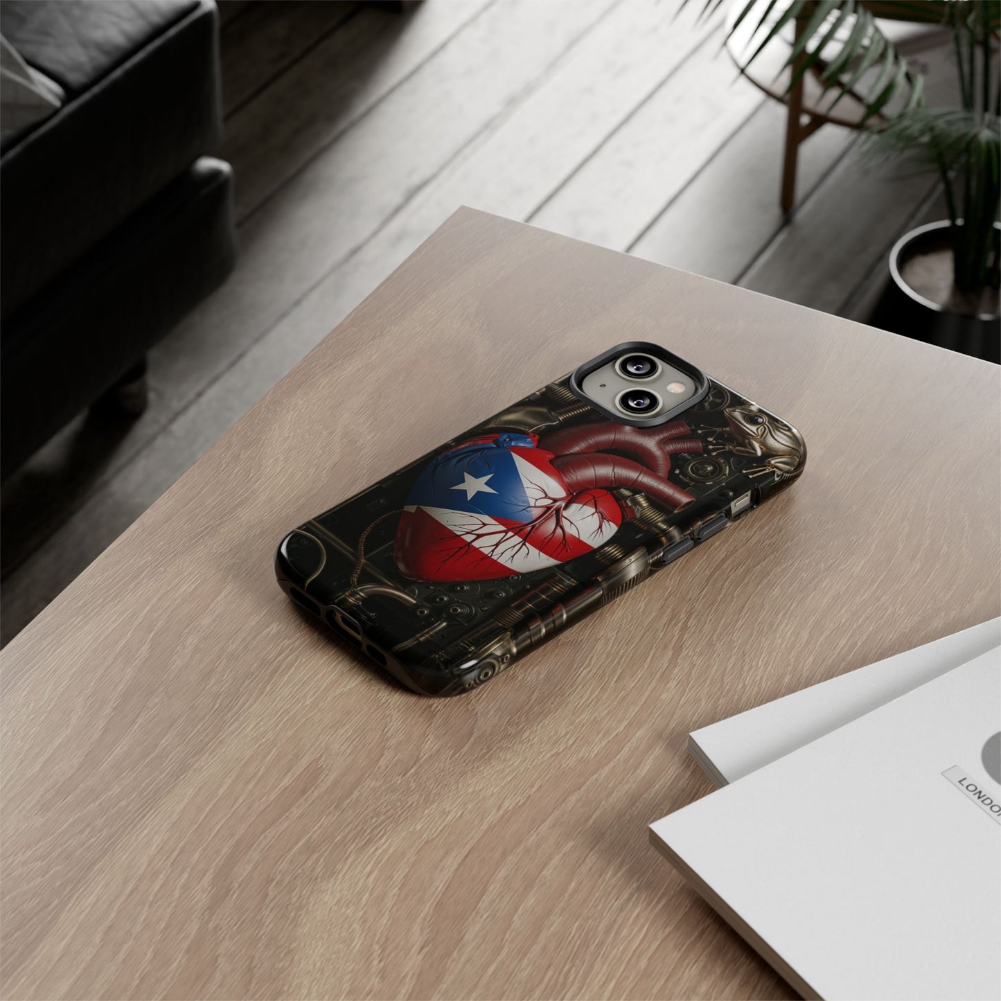 Artistic Phone Case CORAZON DE PUERTO RICO, Tough Cases for Music Lovers, Unique Accessories for Gifts, Heart and Puerto Rican Pride, Stylish Phone Covers