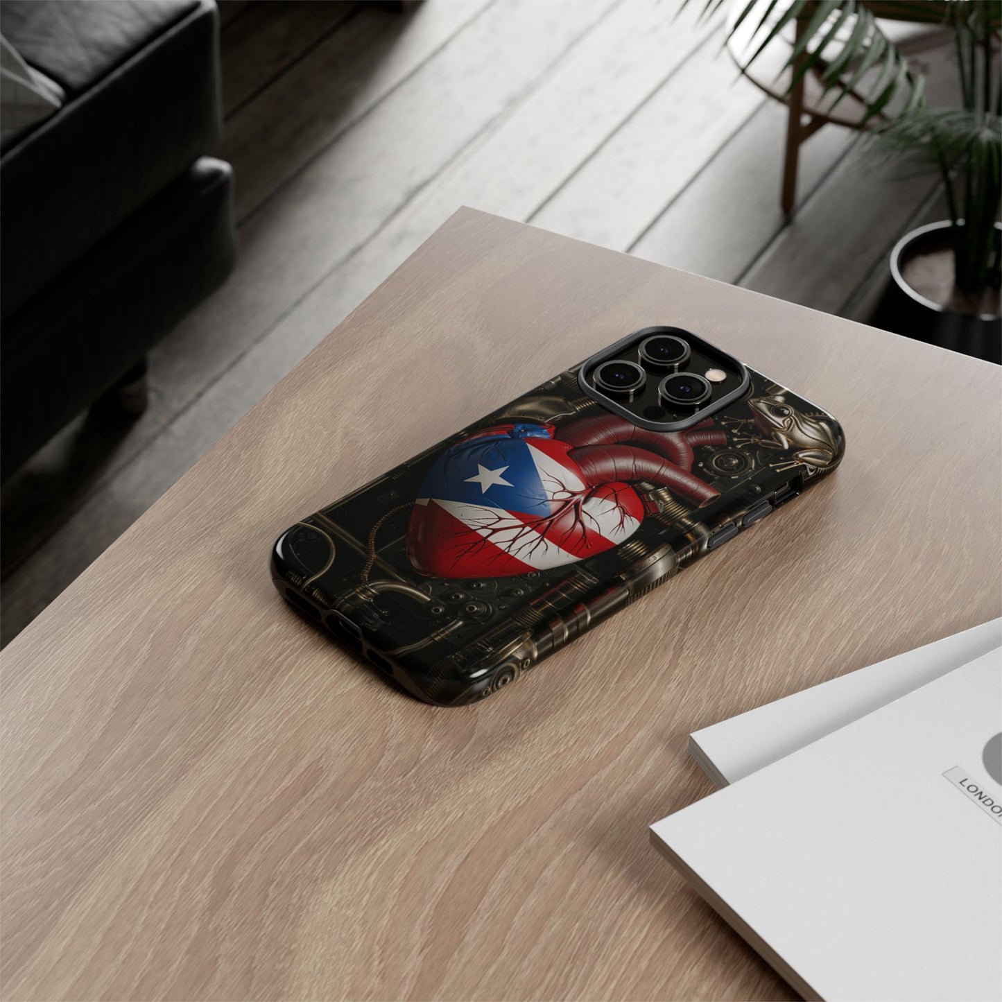 Artistic Phone Case CORAZON DE PUERTO RICO, Tough Cases for Music Lovers, Unique Accessories for Gifts, Heart and Puerto Rican Pride, Stylish Phone Covers
