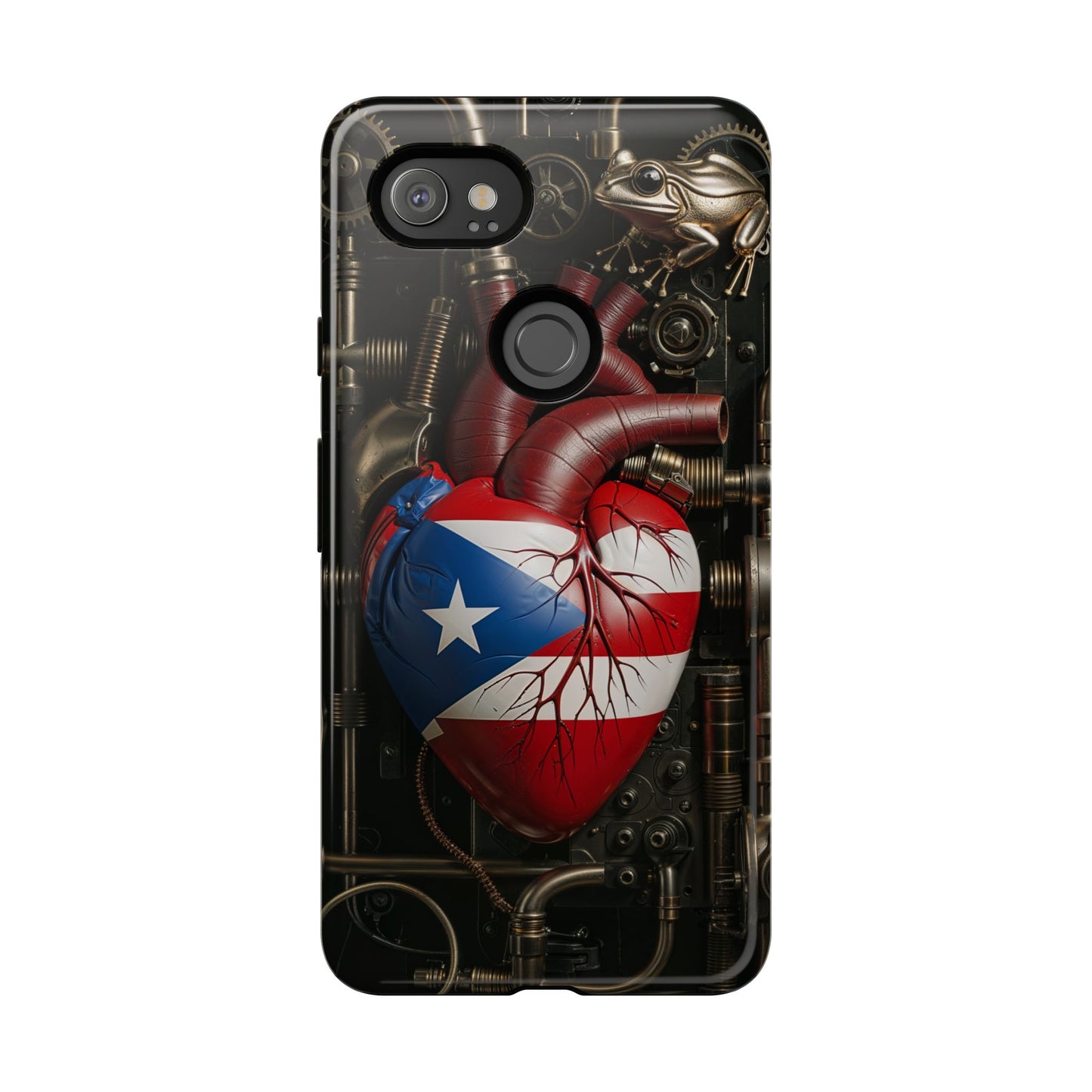 Artistic Phone Case CORAZON DE PUERTO RICO, Tough Cases for Music Lovers, Unique Accessories for Gifts, Heart and Puerto Rican Pride, Stylish Phone Covers
