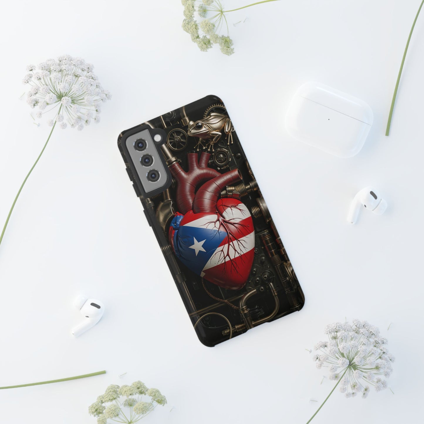 Artistic Phone Case CORAZON DE PUERTO RICO, Tough Cases for Music Lovers, Unique Accessories for Gifts, Heart and Puerto Rican Pride, Stylish Phone Covers