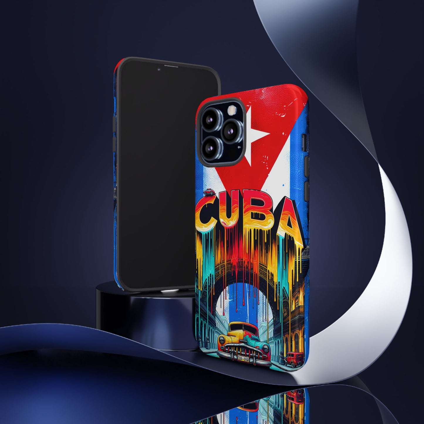 FUNDAS PARA TELEFONOS SAMSUNG, IPHONE, CON BANDERA DE CUBA COLORES BRILLANTES