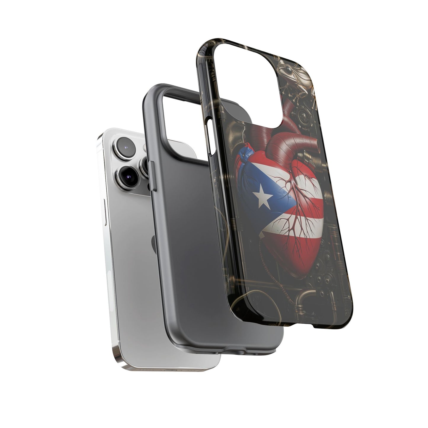 Artistic Phone Case CORAZON DE PUERTO RICO, Tough Cases for Music Lovers, Unique Accessories for Gifts, Heart and Puerto Rican Pride, Stylish Phone Covers