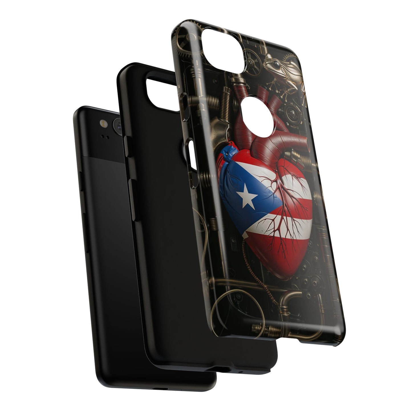 Artistic Phone Case CORAZON DE PUERTO RICO, Tough Cases for Music Lovers, Unique Accessories for Gifts, Heart and Puerto Rican Pride, Stylish Phone Covers