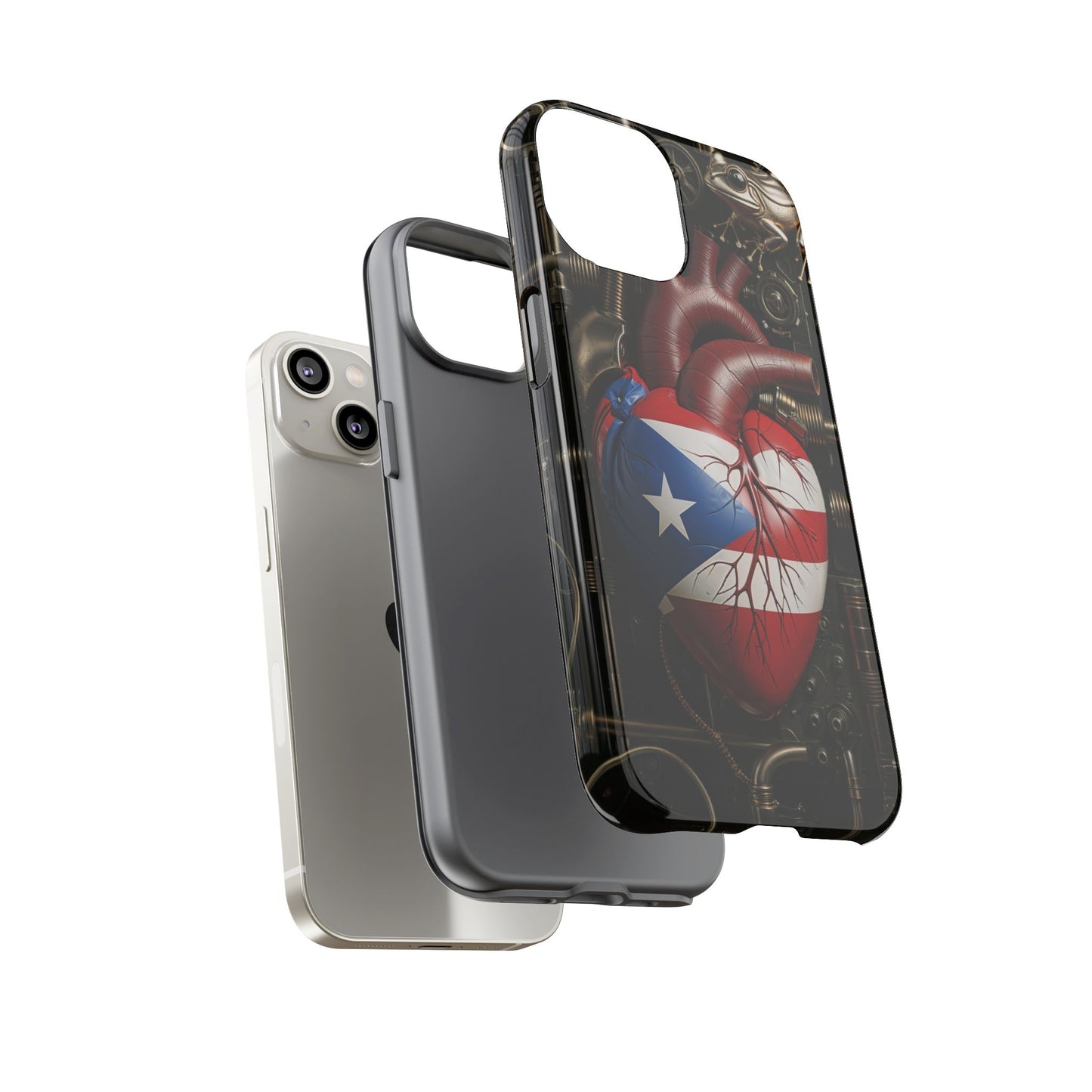 Artistic Phone Case CORAZON DE PUERTO RICO, Tough Cases for Music Lovers, Unique Accessories for Gifts, Heart and Puerto Rican Pride, Stylish Phone Covers