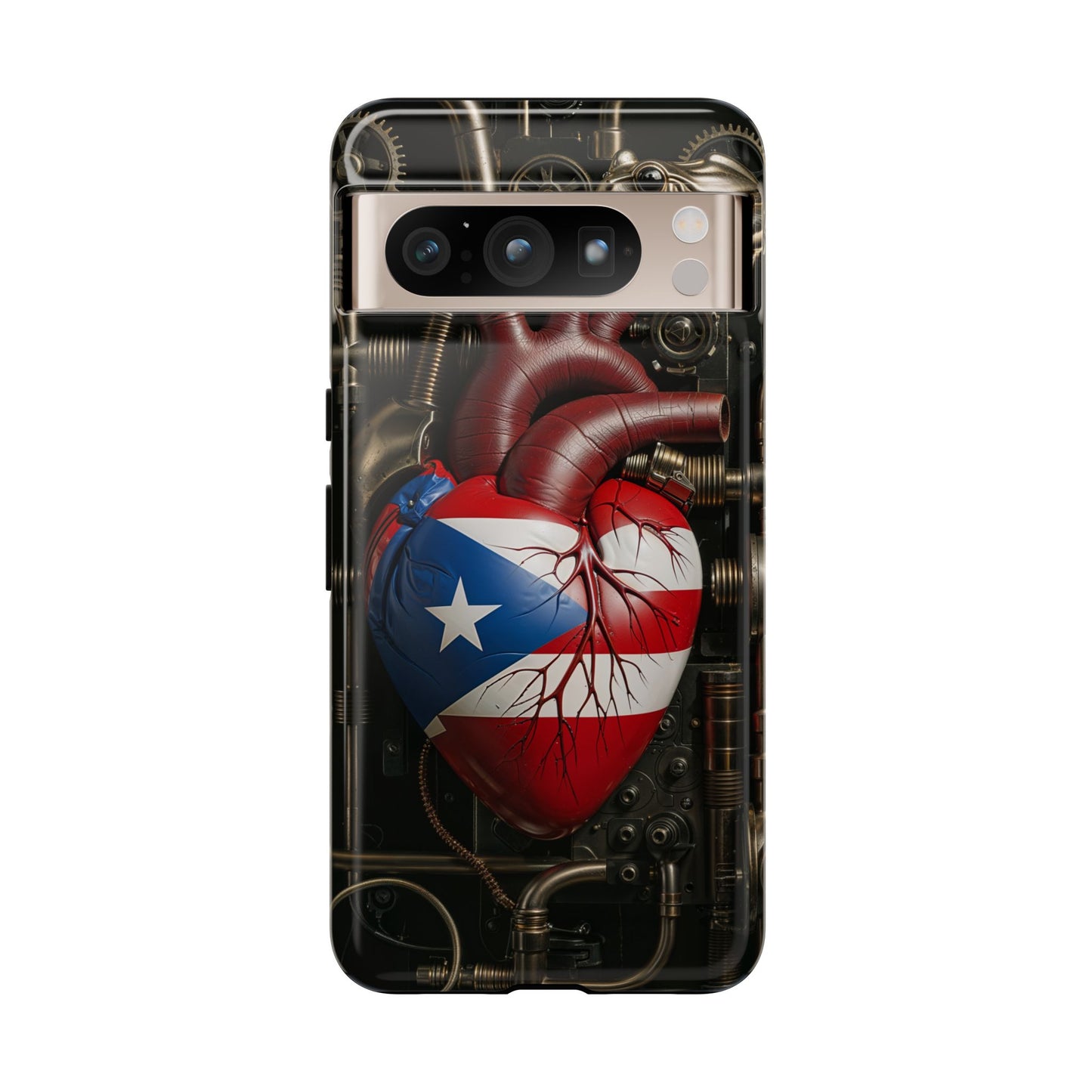 Artistic Phone Case CORAZON DE PUERTO RICO, Tough Cases for Music Lovers, Unique Accessories for Gifts, Heart and Puerto Rican Pride, Stylish Phone Covers