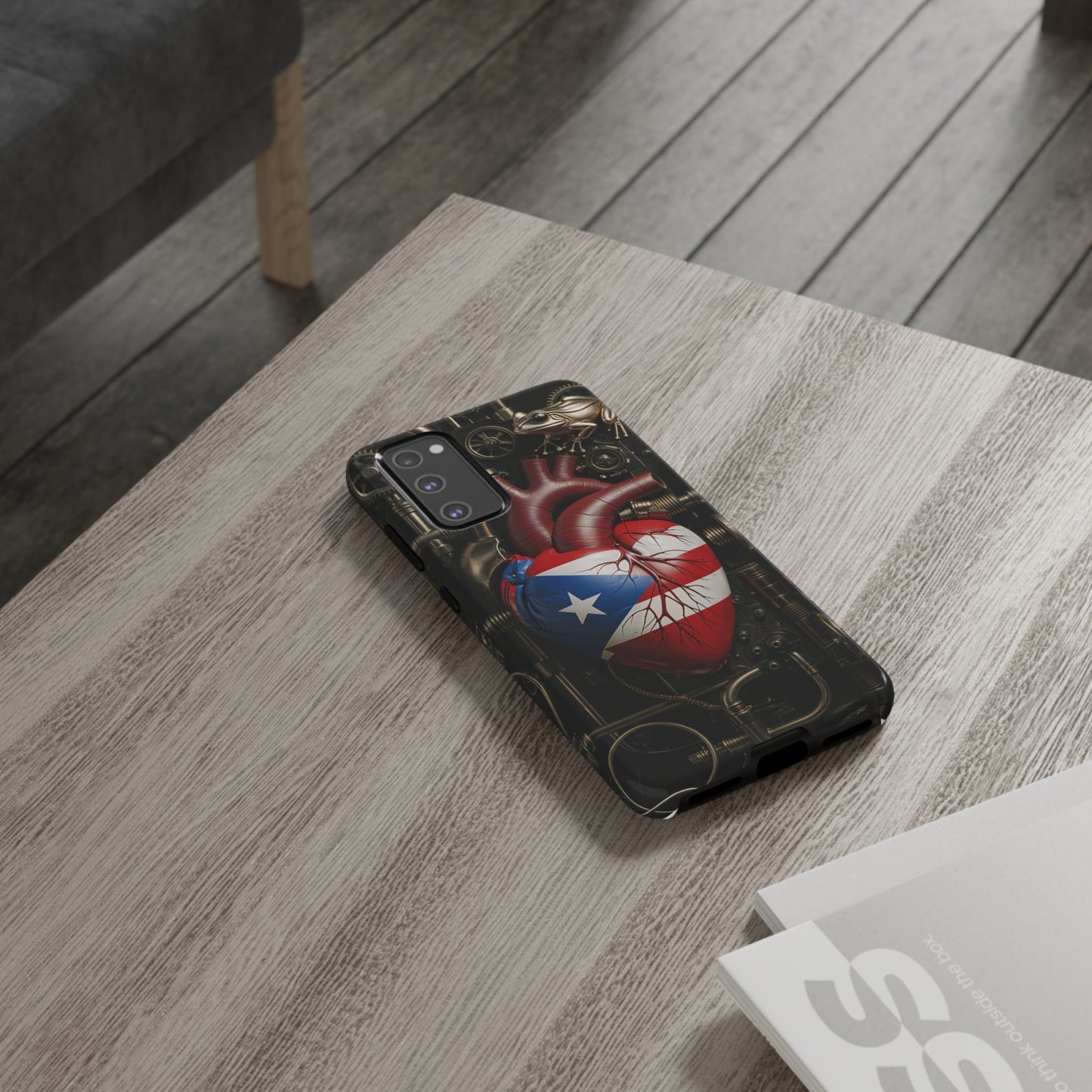 Artistic Phone Case CORAZON DE PUERTO RICO, Tough Cases for Music Lovers, Unique Accessories for Gifts, Heart and Puerto Rican Pride, Stylish Phone Covers