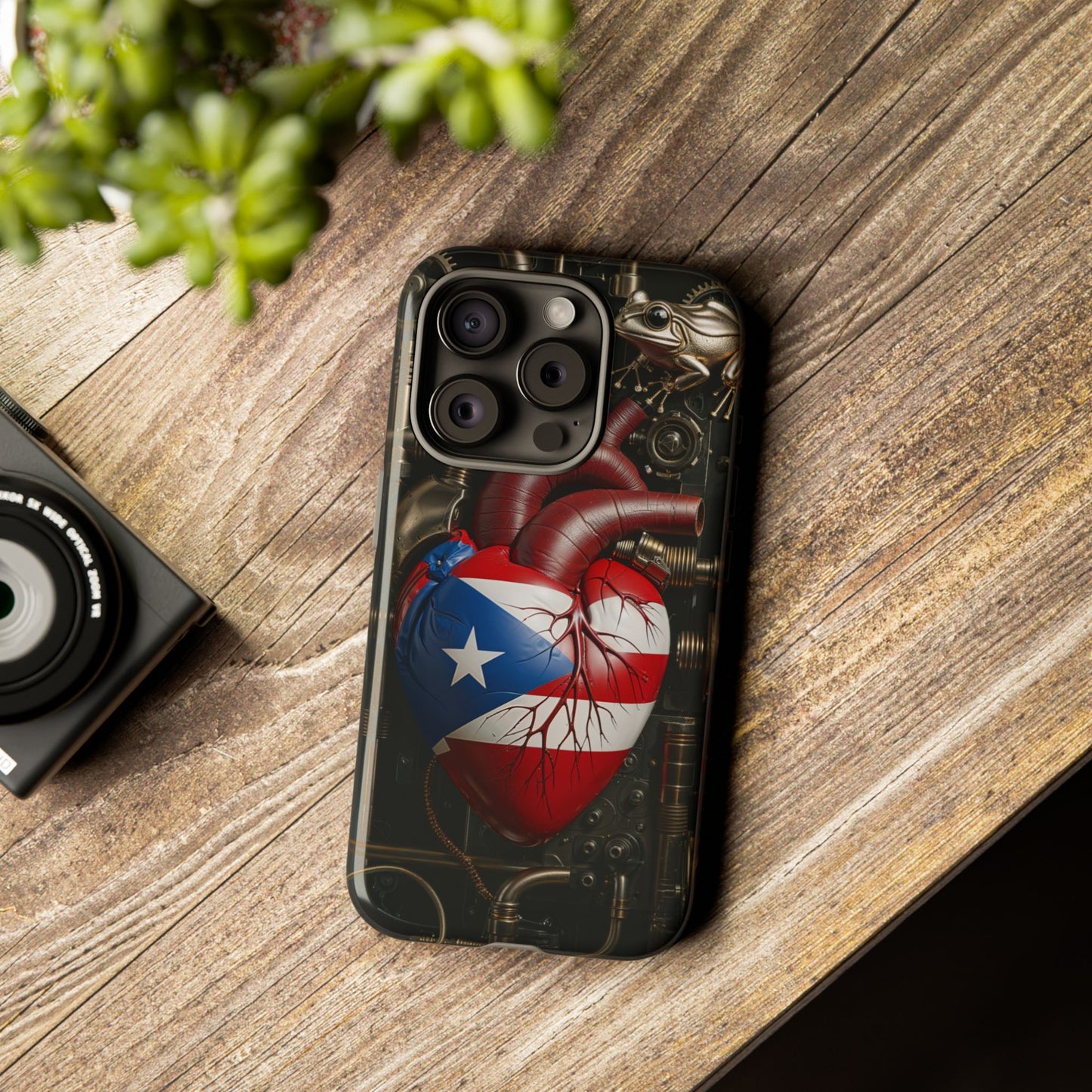 Artistic Phone Case CORAZON DE PUERTO RICO, Tough Cases for Music Lovers, Unique Accessories for Gifts, Heart and Puerto Rican Pride, Stylish Phone Covers