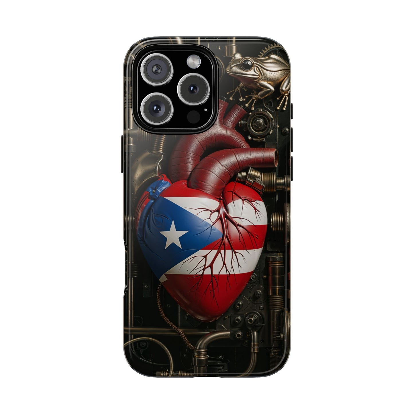 Artistic Phone Case CORAZON DE PUERTO RICO, Tough Cases for Music Lovers, Unique Accessories for Gifts, Heart and Puerto Rican Pride, Stylish Phone Covers