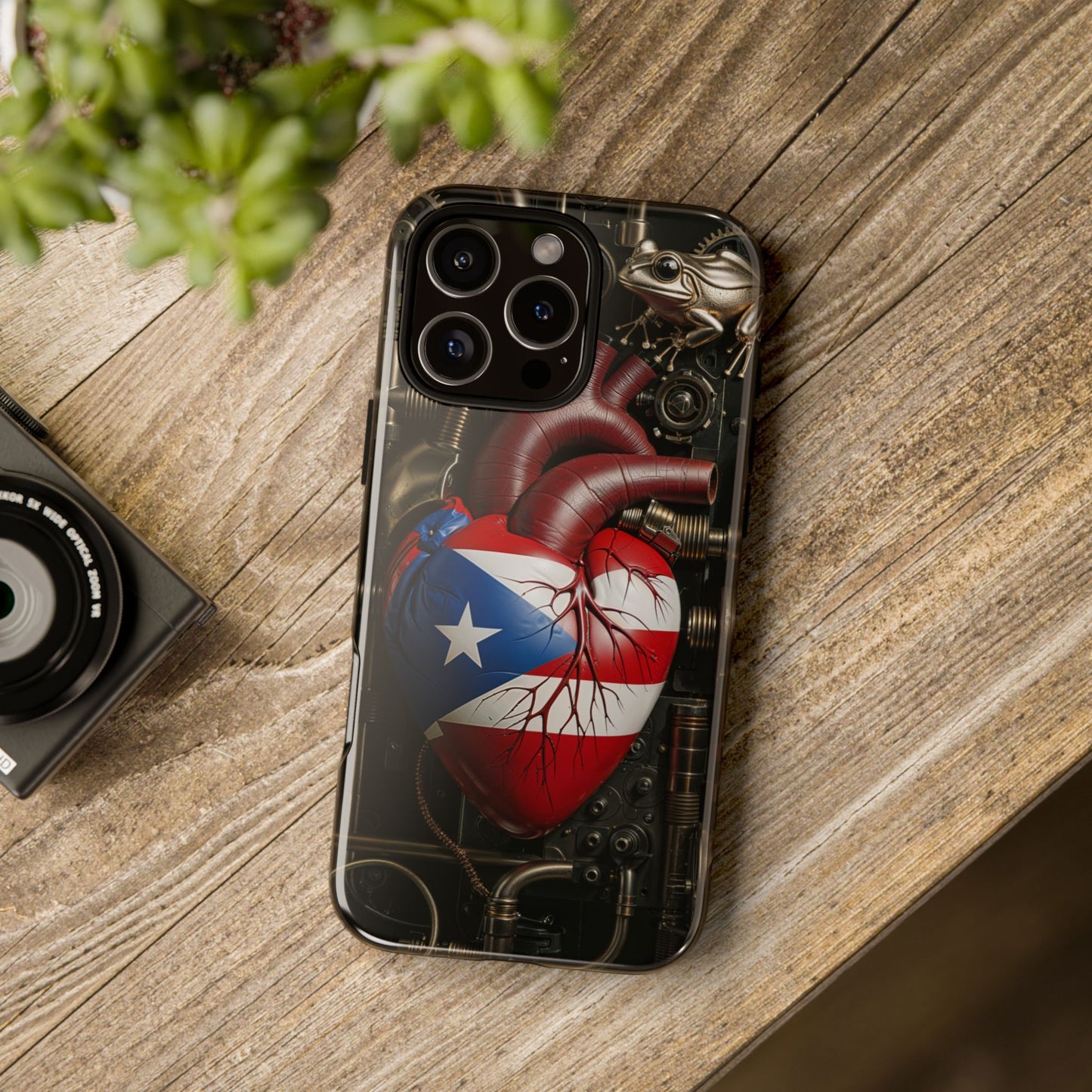 Artistic Phone Case CORAZON DE PUERTO RICO, Tough Cases for Music Lovers, Unique Accessories for Gifts, Heart and Puerto Rican Pride, Stylish Phone Covers