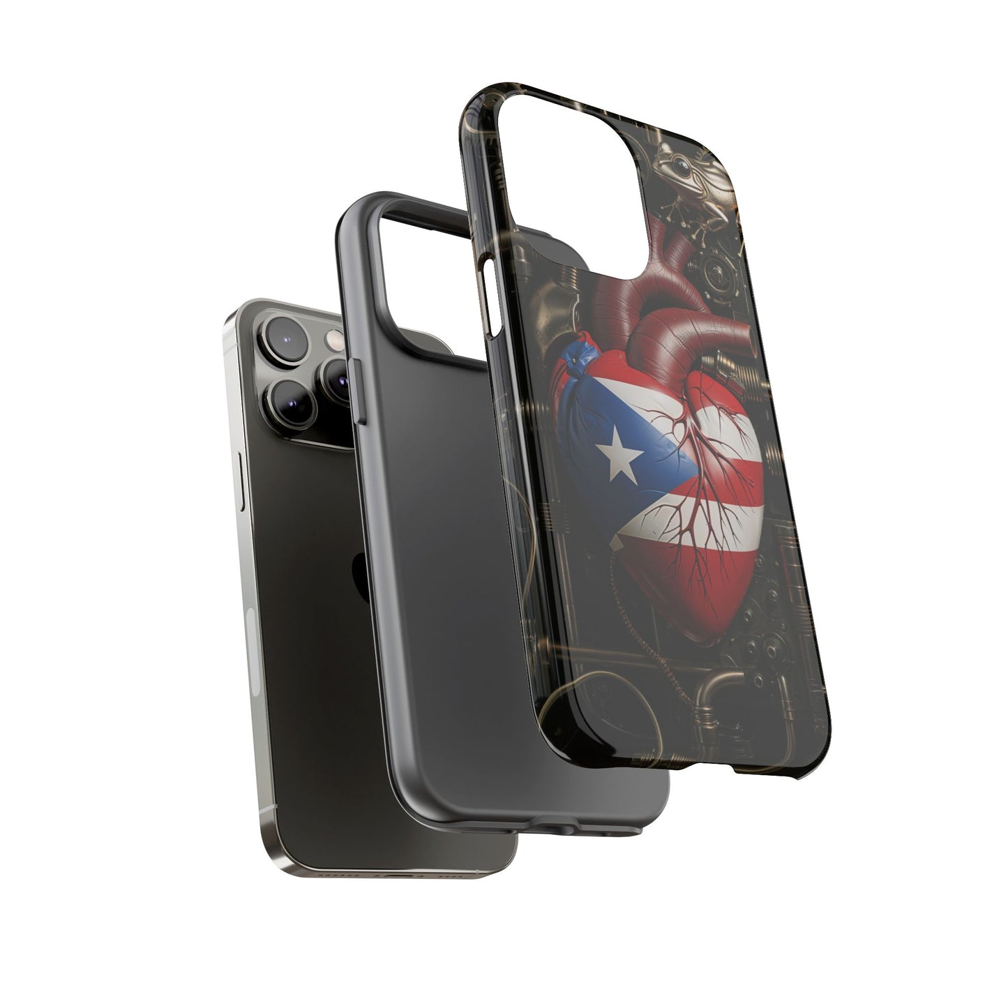Artistic Phone Case CORAZON DE PUERTO RICO, Tough Cases for Music Lovers, Unique Accessories for Gifts, Heart and Puerto Rican Pride, Stylish Phone Covers