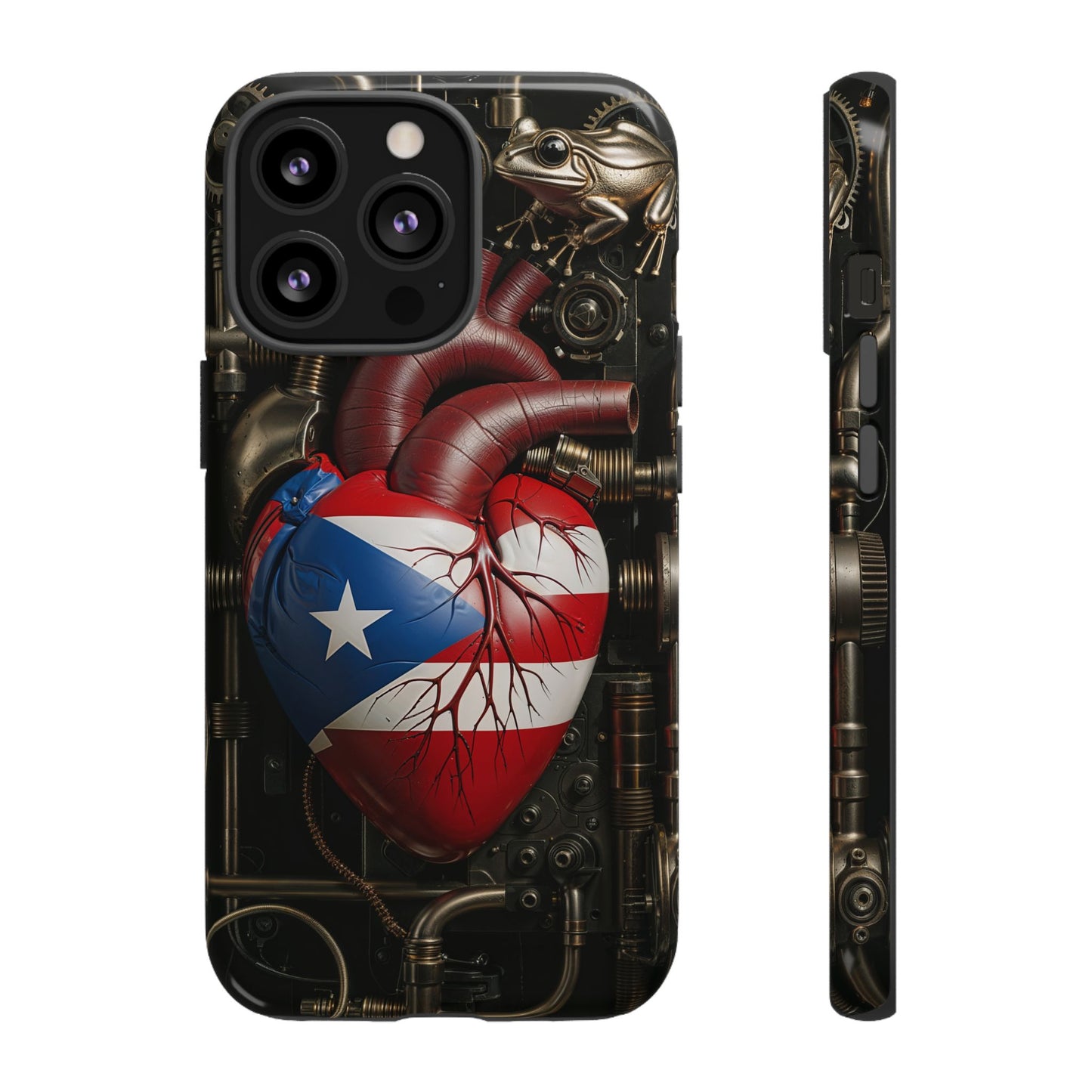 Artistic Phone Case CORAZON DE PUERTO RICO, Tough Cases for Music Lovers, Unique Accessories for Gifts, Heart and Puerto Rican Pride, Stylish Phone Covers