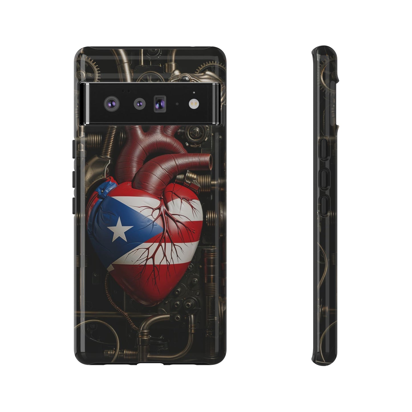 Artistic Phone Case CORAZON DE PUERTO RICO, Tough Cases for Music Lovers, Unique Accessories for Gifts, Heart and Puerto Rican Pride, Stylish Phone Covers