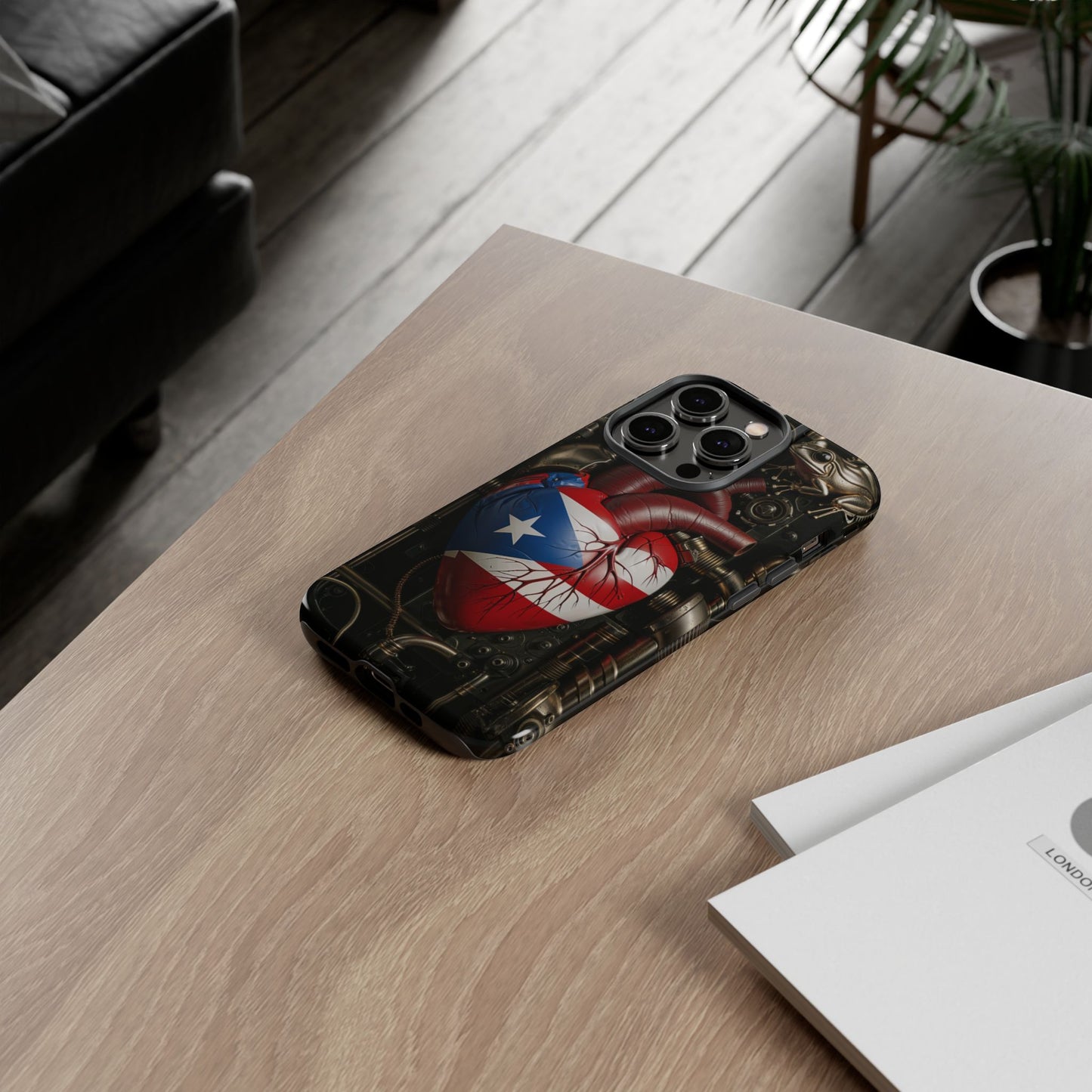 Artistic Phone Case CORAZON DE PUERTO RICO, Tough Cases for Music Lovers, Unique Accessories for Gifts, Heart and Puerto Rican Pride, Stylish Phone Covers