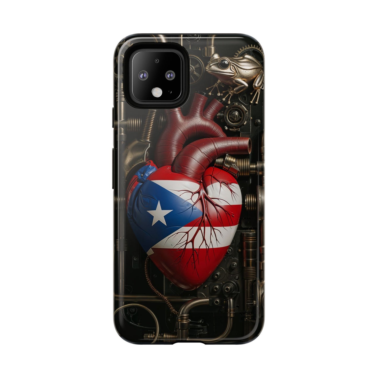 Artistic Phone Case CORAZON DE PUERTO RICO, Tough Cases for Music Lovers, Unique Accessories for Gifts, Heart and Puerto Rican Pride, Stylish Phone Covers