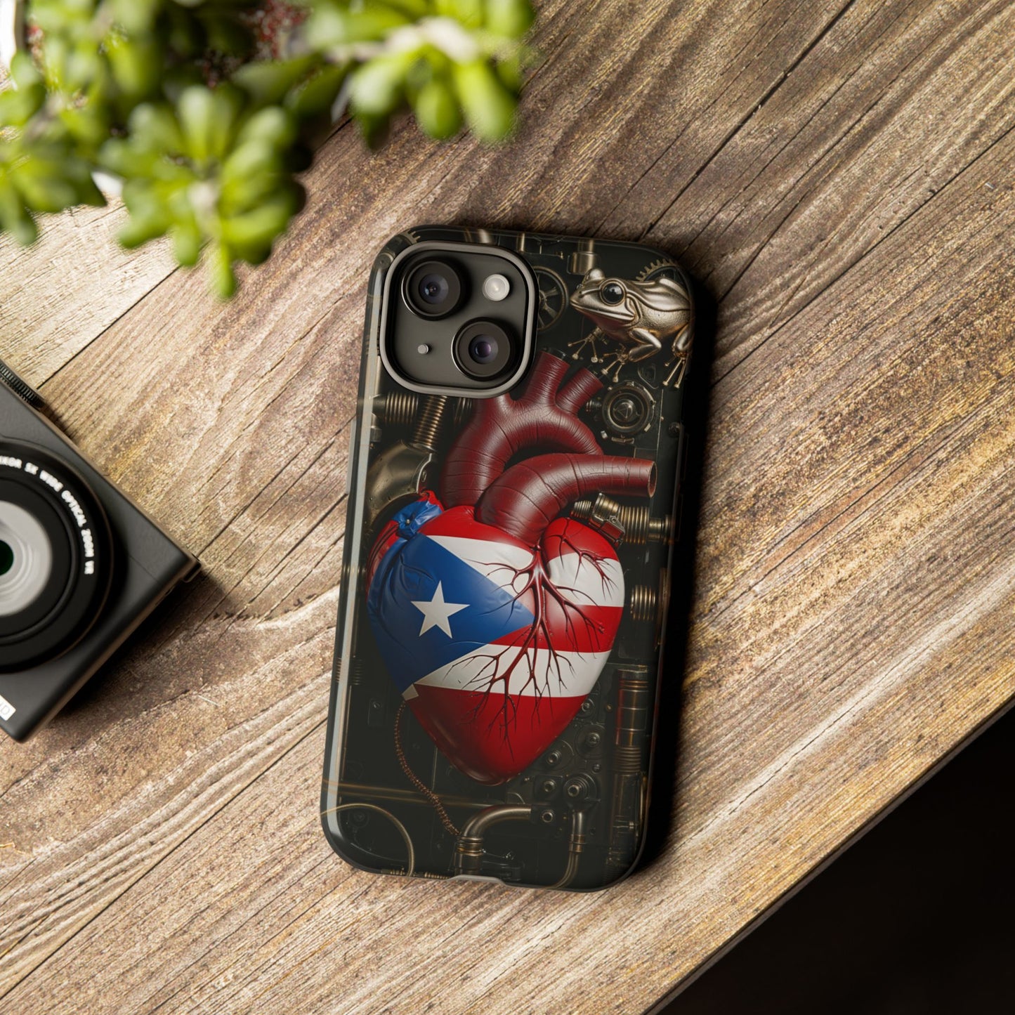 Artistic Phone Case CORAZON DE PUERTO RICO, Tough Cases for Music Lovers, Unique Accessories for Gifts, Heart and Puerto Rican Pride, Stylish Phone Covers