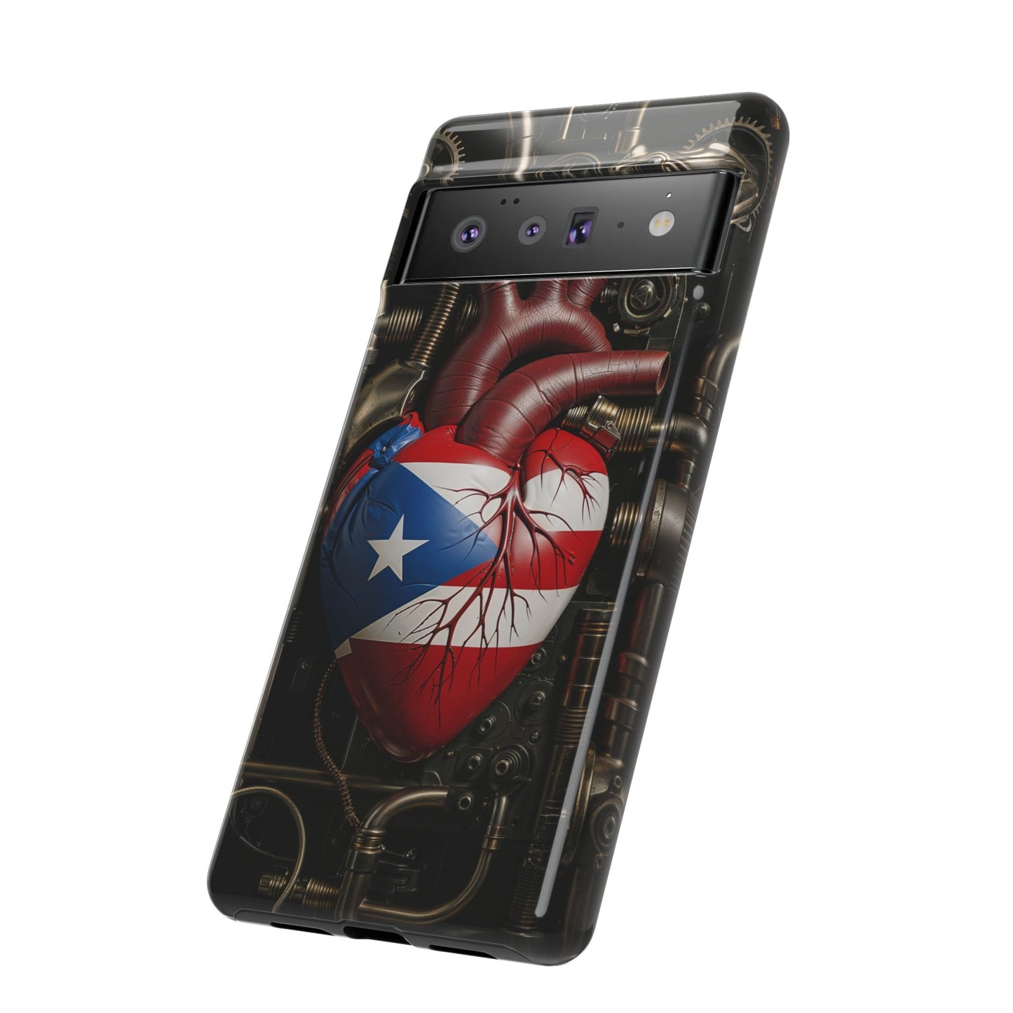 Artistic Phone Case CORAZON DE PUERTO RICO, Tough Cases for Music Lovers, Unique Accessories for Gifts, Heart and Puerto Rican Pride, Stylish Phone Covers