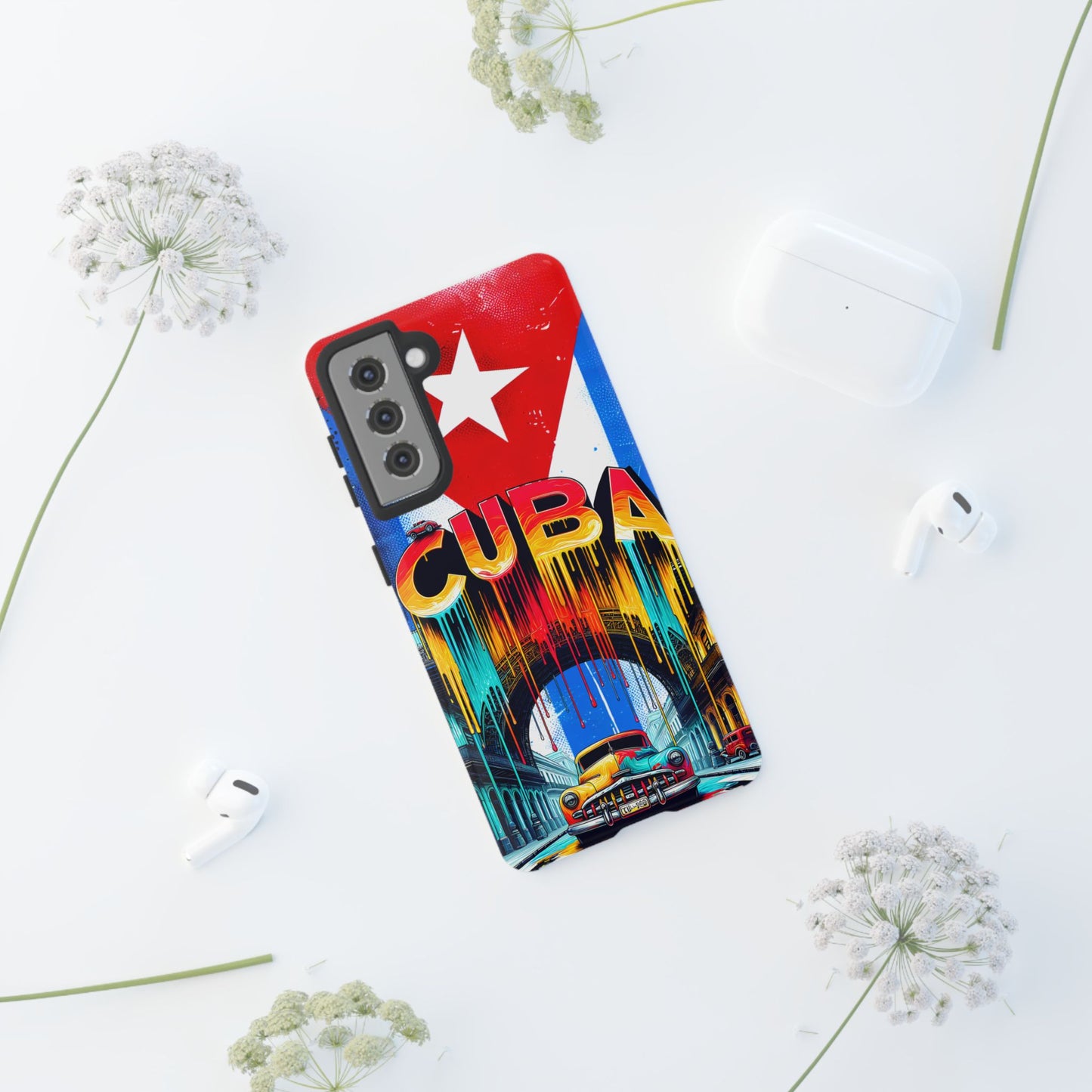 FUNDAS PARA TELEFONOS SAMSUNG, IPHONE, CON BANDERA DE CUBA COLORES BRILLANTES
