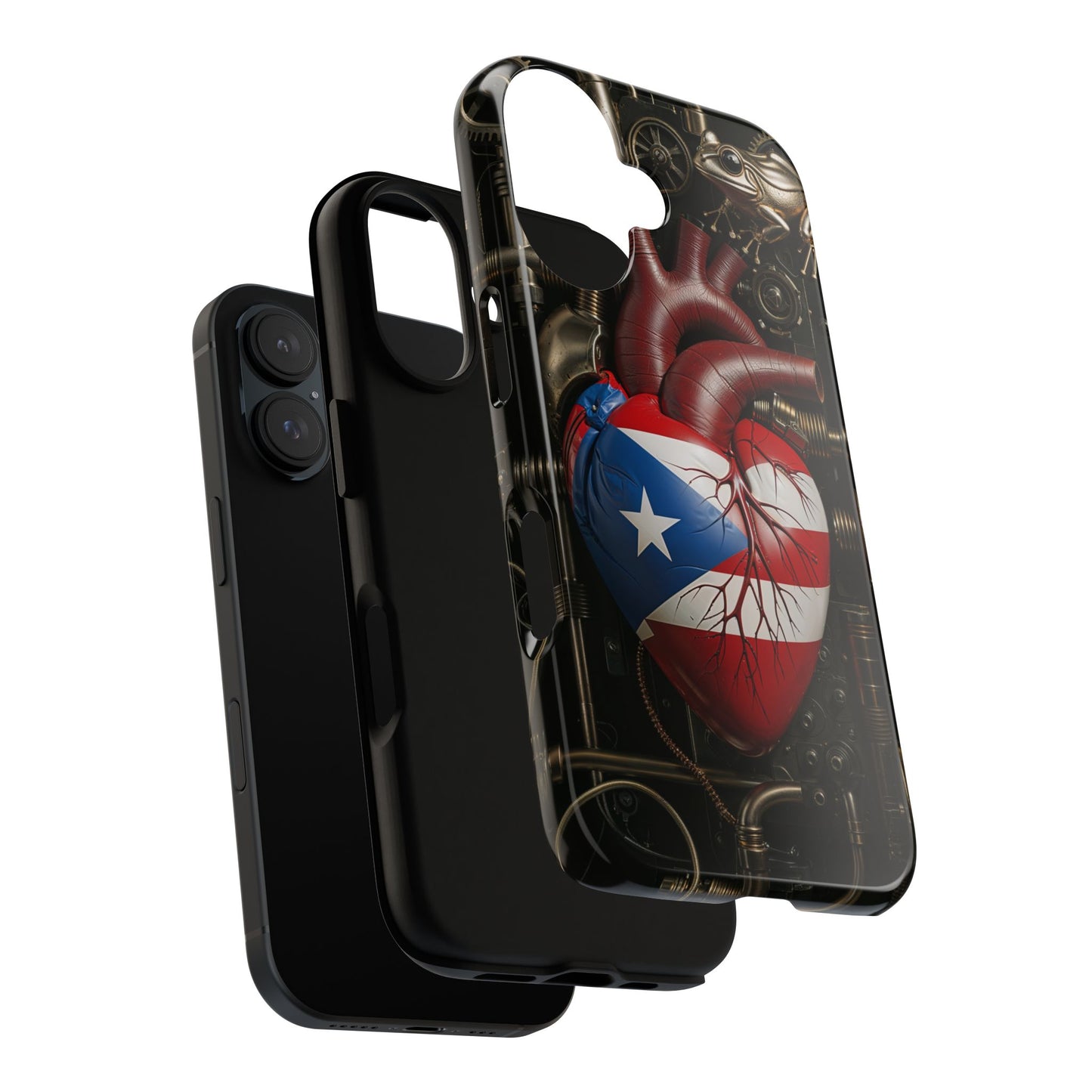 Artistic Phone Case CORAZON DE PUERTO RICO, Tough Cases for Music Lovers, Unique Accessories for Gifts, Heart and Puerto Rican Pride, Stylish Phone Covers