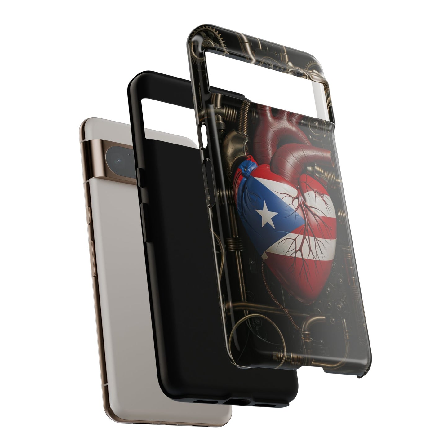 Artistic Phone Case CORAZON DE PUERTO RICO, Tough Cases for Music Lovers, Unique Accessories for Gifts, Heart and Puerto Rican Pride, Stylish Phone Covers