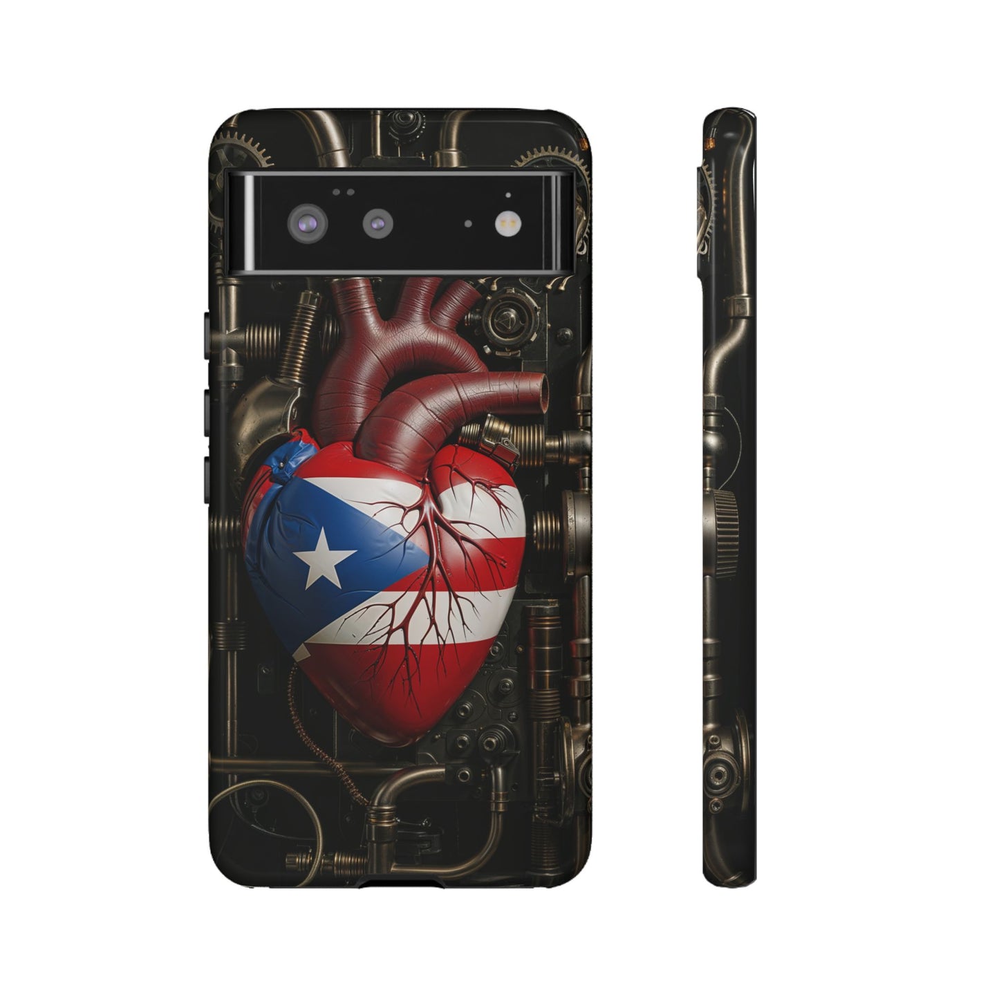 Artistic Phone Case CORAZON DE PUERTO RICO, Tough Cases for Music Lovers, Unique Accessories for Gifts, Heart and Puerto Rican Pride, Stylish Phone Covers