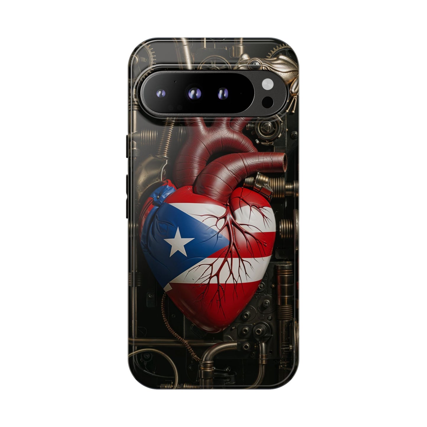 Artistic Phone Case CORAZON DE PUERTO RICO, Tough Cases for Music Lovers, Unique Accessories for Gifts, Heart and Puerto Rican Pride, Stylish Phone Covers