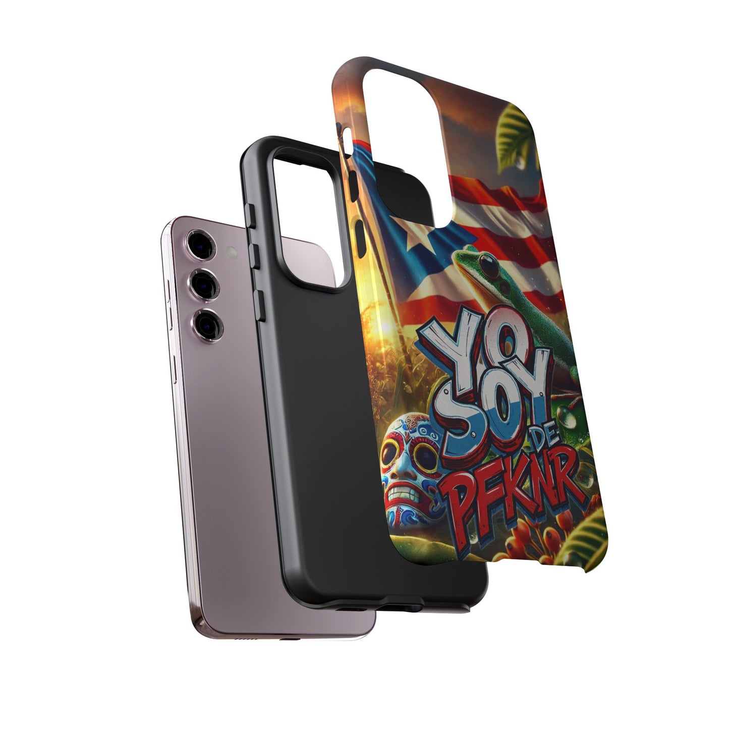 YO SOY DE PFKNR, Puerto Rican Pride Phone Case | Tough Cases, Tropical Vibe, Gift for Him/Her, Celebrations, Travel Enthusiasts, Eco-Friendly,