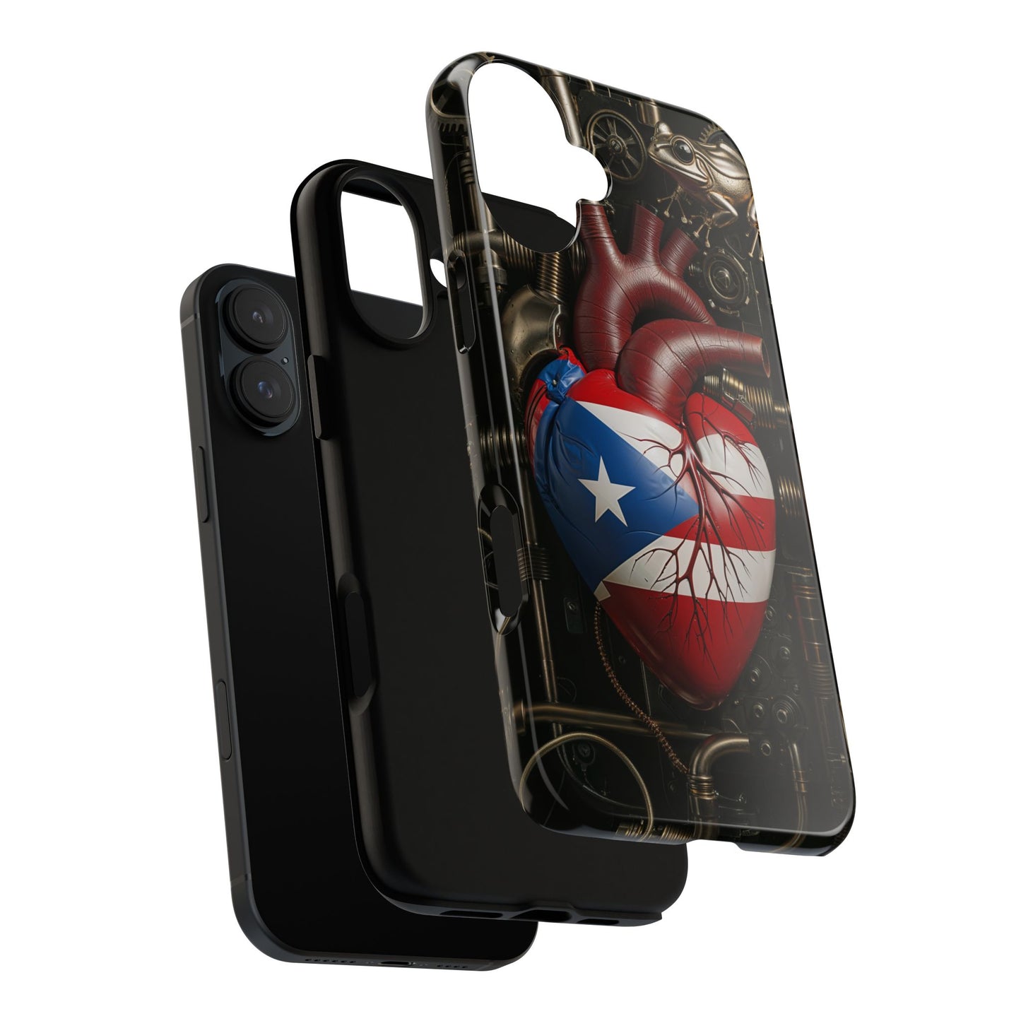 Artistic Phone Case CORAZON DE PUERTO RICO, Tough Cases for Music Lovers, Unique Accessories for Gifts, Heart and Puerto Rican Pride, Stylish Phone Covers