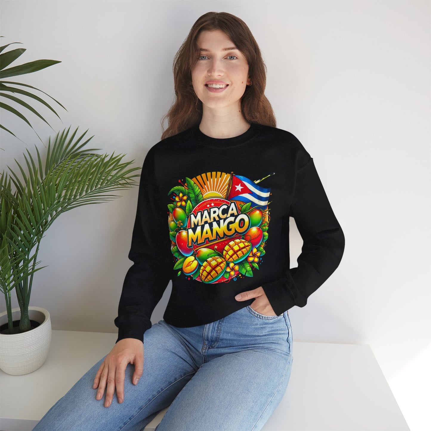 MARCA MANGO, CUBAN, CULTURA,Unisex Heavy Blend™ Crewneck Sweatshirt, ASERE, PARA CUBANOS, REGALOS PARA CUBANOS, AMIGOS CUBANOS, MEJORES AMIGOS CUBANOS, REGALOS