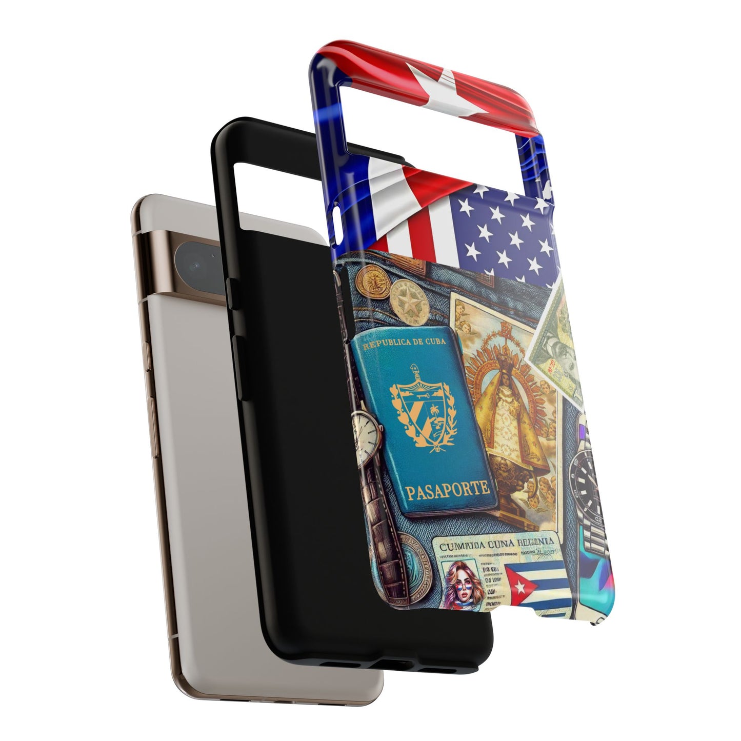 FUNDA PARA TELEFONO, IPHONE, SAMSUNG, MIKAELA, CUBA, CULTURA CUBANA, BANDERA DE CUBA