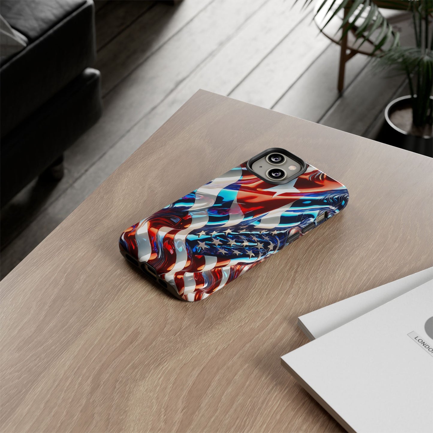 FUNDA PARA TELEFONO BANDERA DE CUBA Y ESTADOS UNIDOS, BRILLO CALIDADI, ASERE