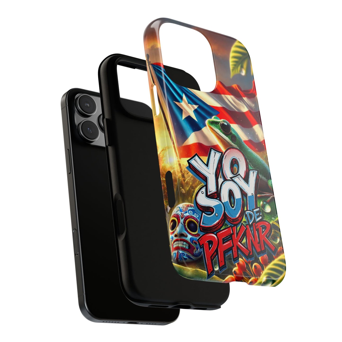 YO SOY DE PFKNR, Puerto Rican Pride Phone Case | Tough Cases, Tropical Vibe, Gift for Him/Her, Celebrations, Travel Enthusiasts, Eco-Friendly,