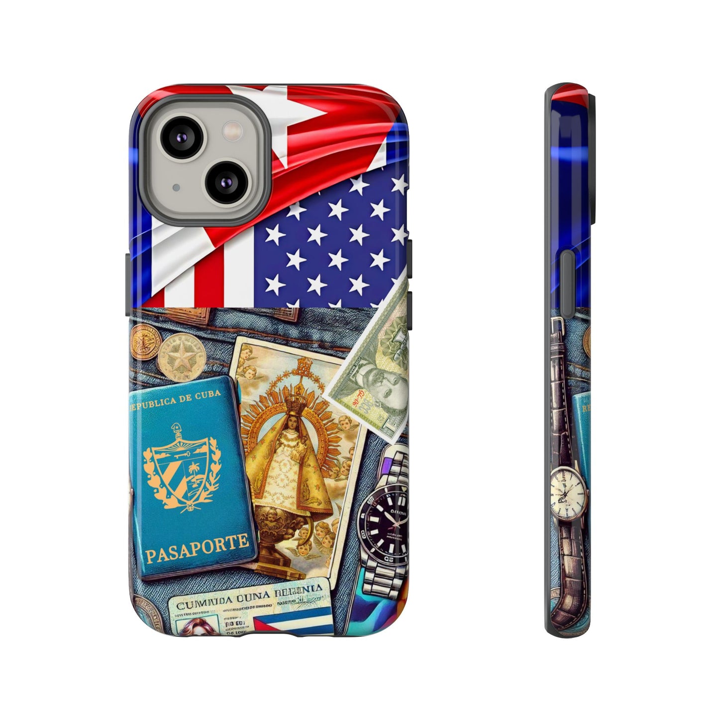 FUNDA PARA TELEFONO, IPHONE, SAMSUNG, MIKAELA, CUBA, CULTURA CUBANA, BANDERA DE CUBA