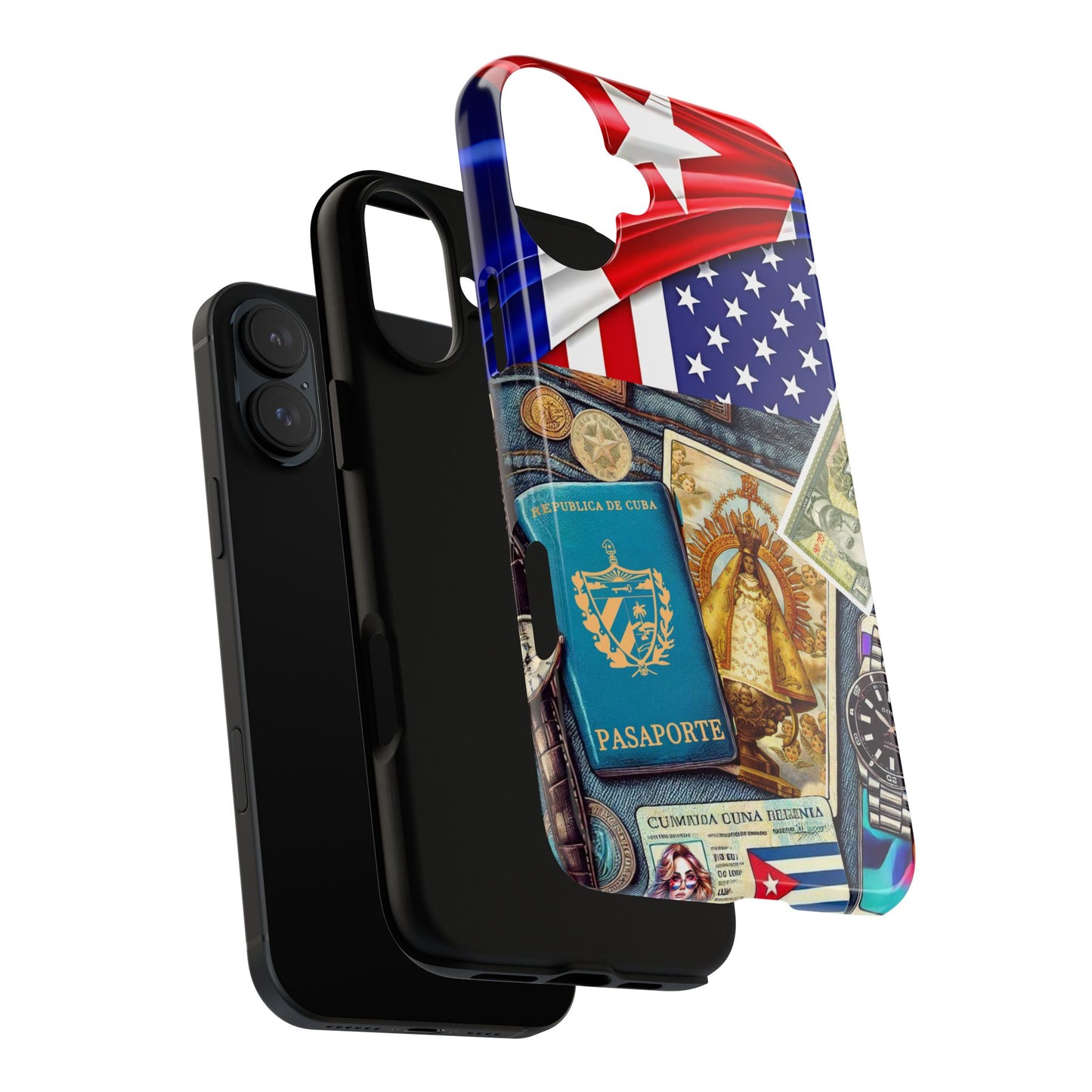 FUNDA PARA TELEFONO, IPHONE, SAMSUNG, MIKAELA, CUBA, CULTURA CUBANA, BANDERA DE CUBA