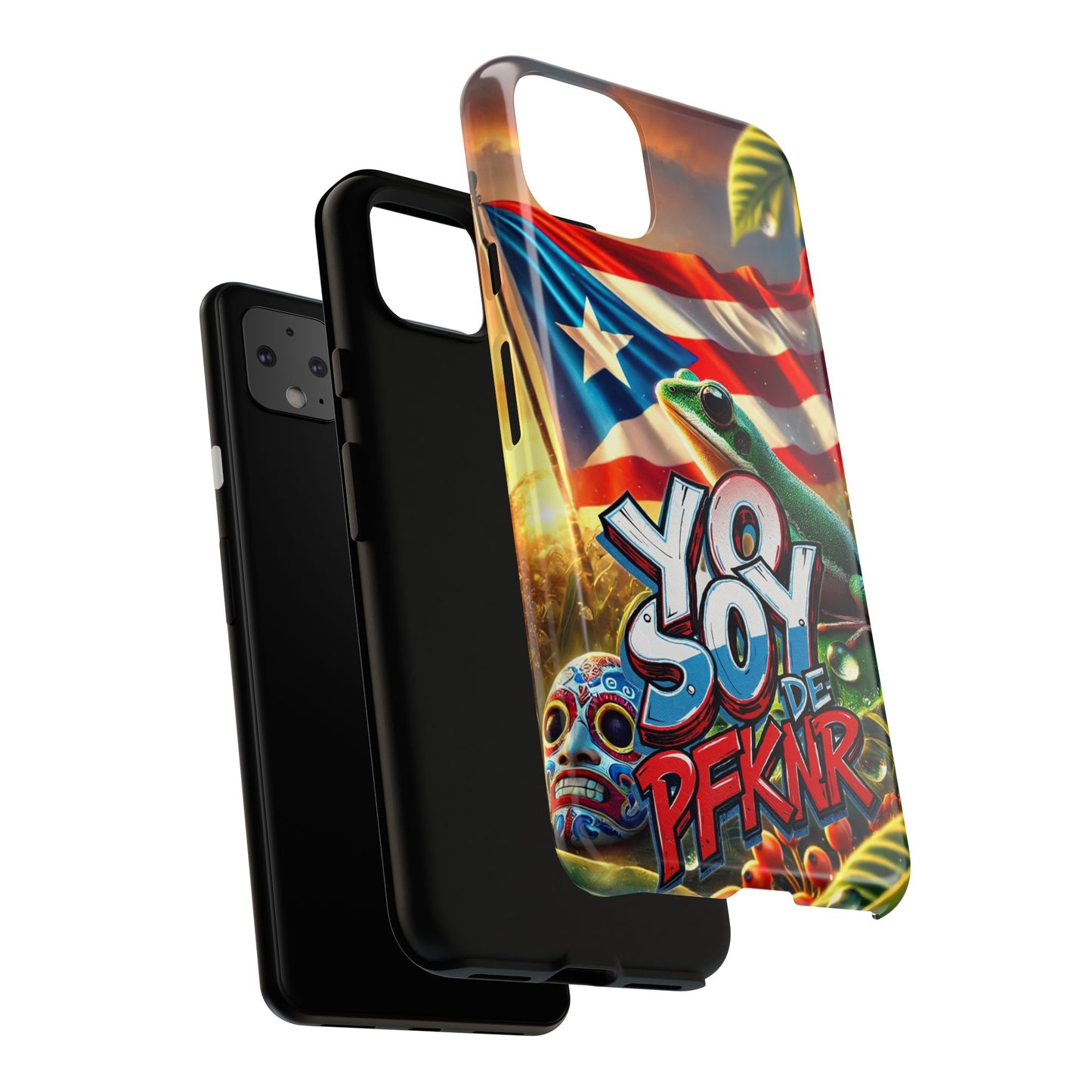 YO SOY DE PFKNR, Puerto Rican Pride Phone Case | Tough Cases, Tropical Vibe, Gift for Him/Her, Celebrations, Travel Enthusiasts, Eco-Friendly,