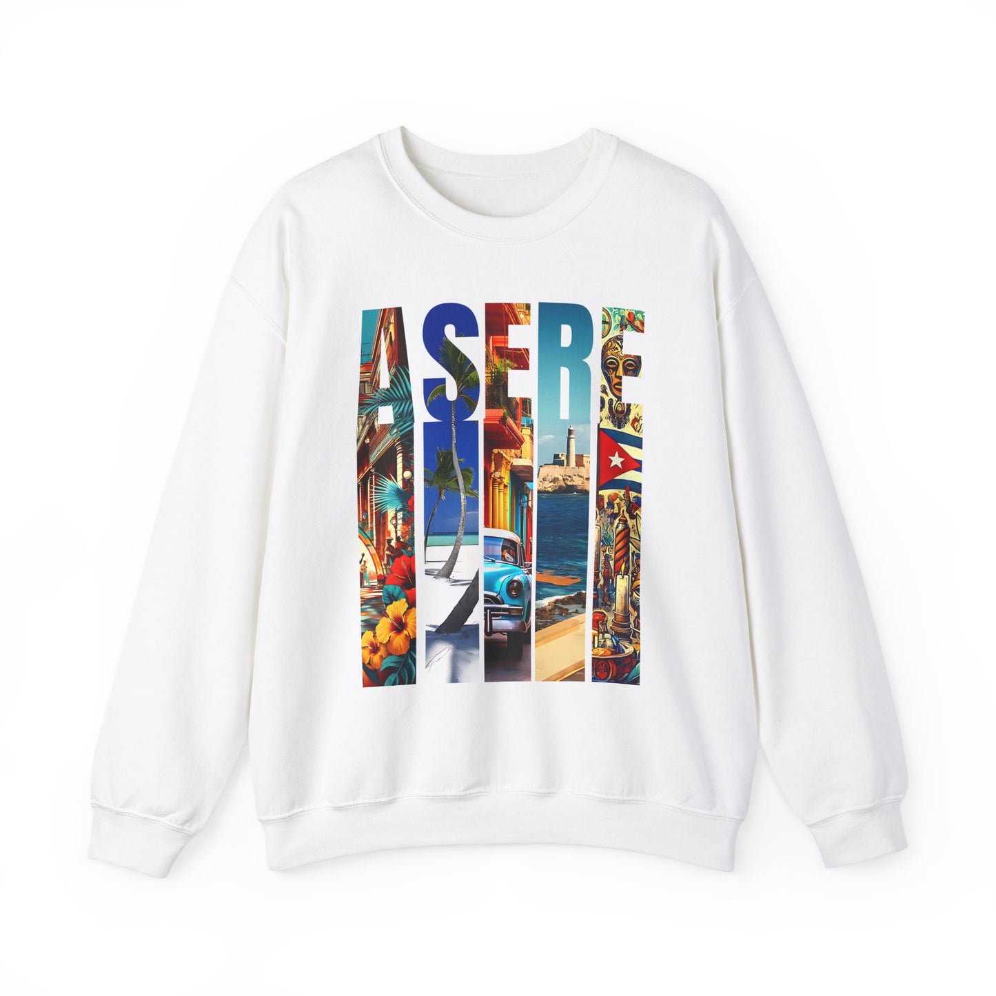 CUBAN CULTURE, ASEREU, nisex Heavy Blend™ Crewneck Sweatshirt, ASERE QUE BOLA, LA PALABRA MAS ESCUCHADA DE UN CUBANO, ASERE