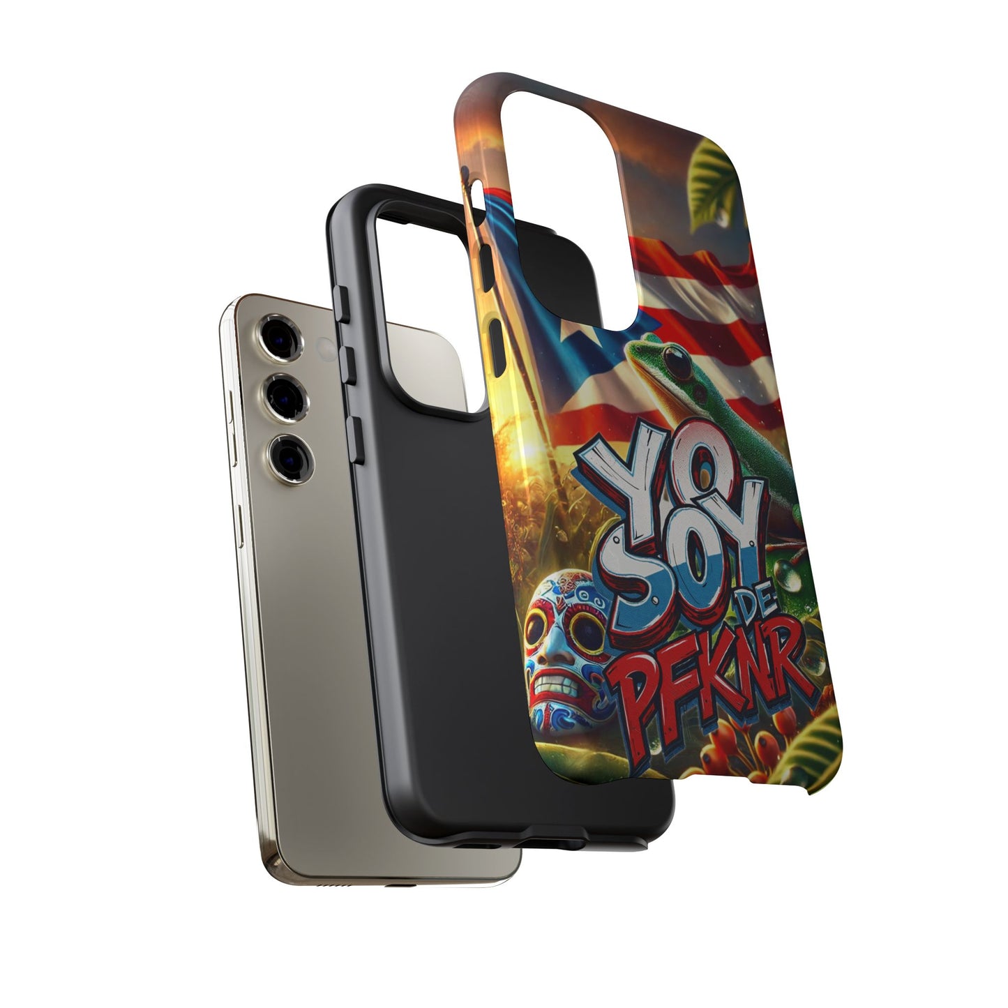 YO SOY DE PFKNR, Puerto Rican Pride Phone Case | Tough Cases, Tropical Vibe, Gift for Him/Her, Celebrations, Travel Enthusiasts, Eco-Friendly,