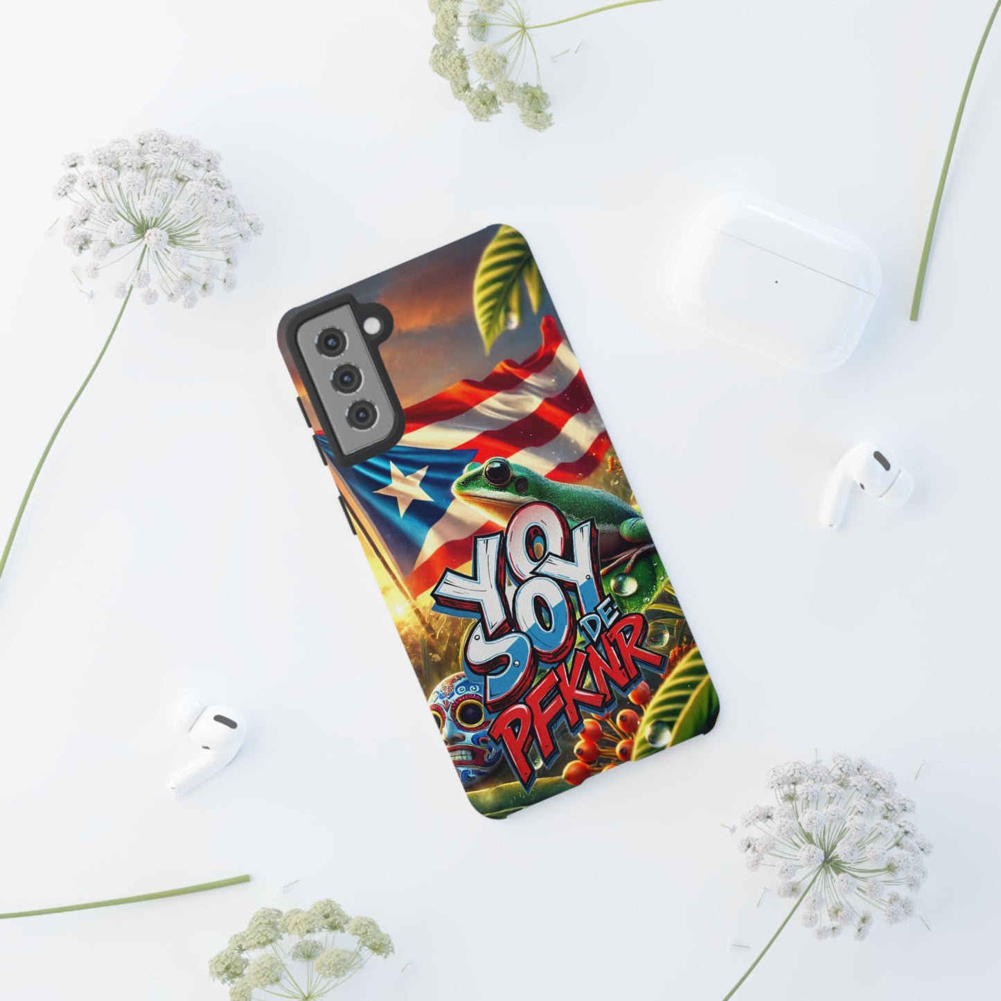 YO SOY DE PFKNR, Puerto Rican Pride Phone Case | Tough Cases, Tropical Vibe, Gift for Him/Her, Celebrations, Travel Enthusiasts, Eco-Friendly,