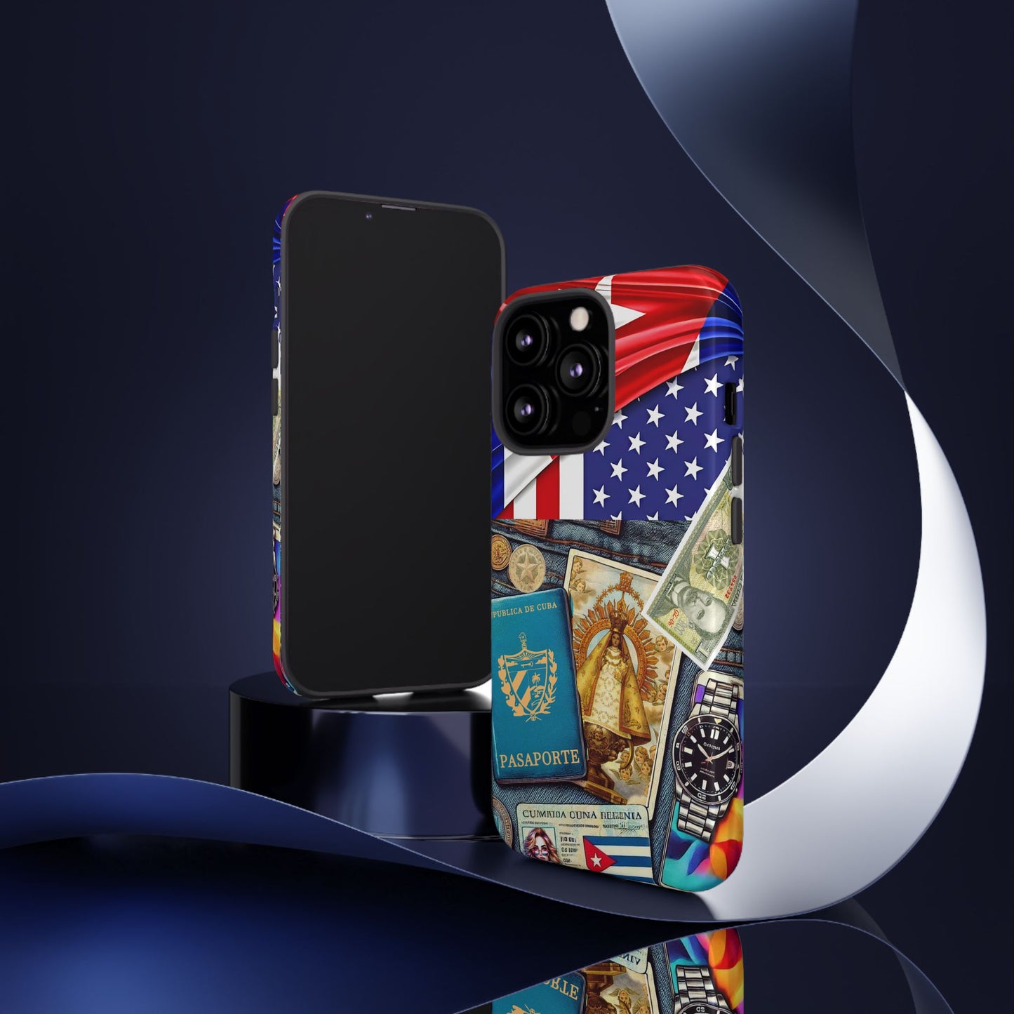 FUNDA PARA TELEFONO, IPHONE, SAMSUNG, MIKAELA, CUBA, CULTURA CUBANA, BANDERA DE CUBA