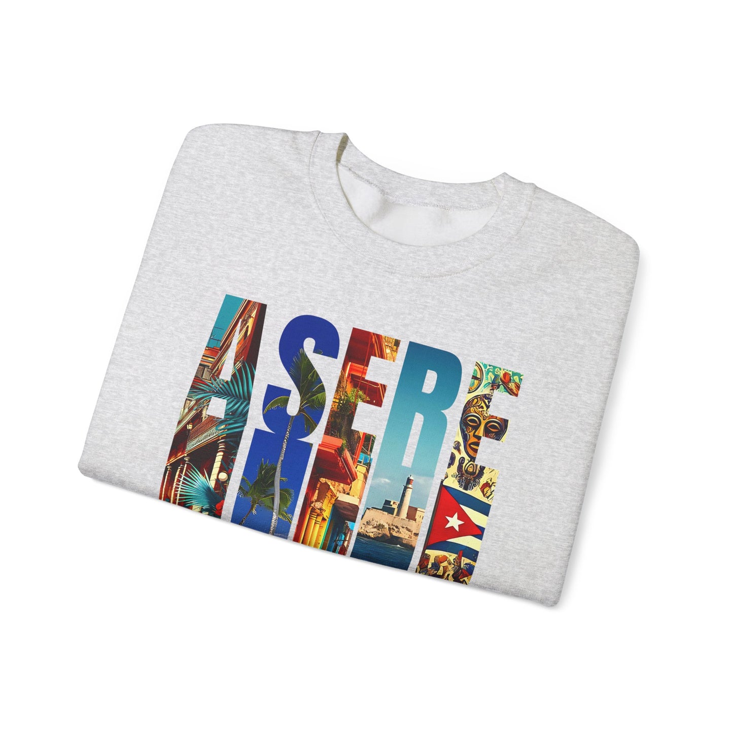 CUBAN CULTURE, ASEREU, nisex Heavy Blend™ Crewneck Sweatshirt, ASERE QUE BOLA, LA PALABRA MAS ESCUCHADA DE UN CUBANO, ASERE