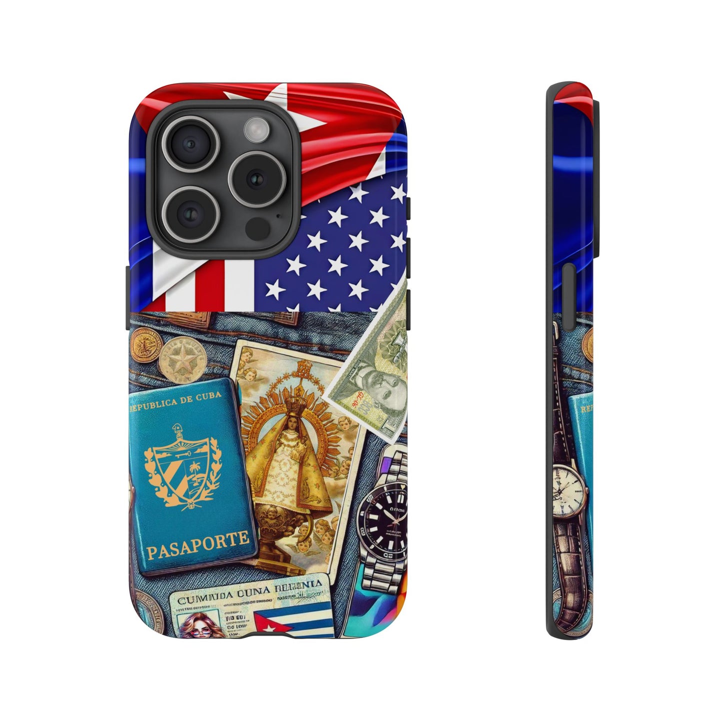 FUNDA PARA TELEFONO, IPHONE, SAMSUNG, MIKAELA, CUBA, CULTURA CUBANA, BANDERA DE CUBA