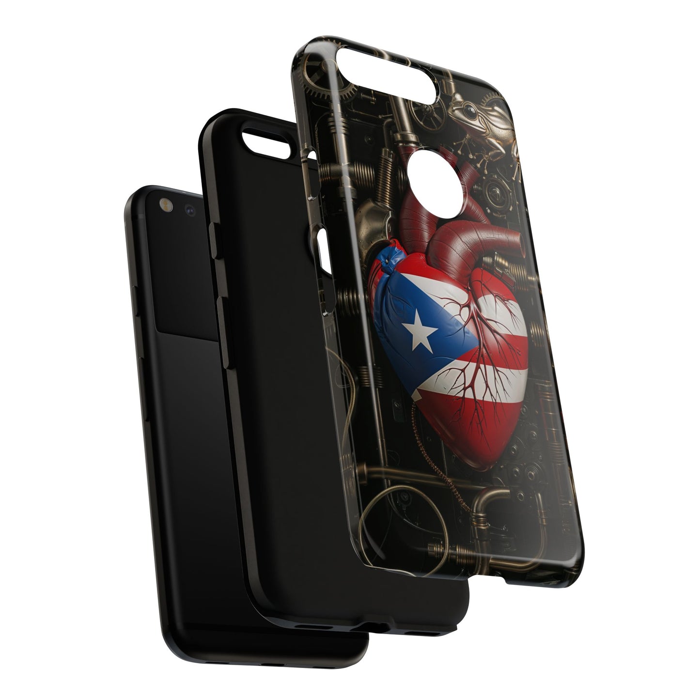 Artistic Phone Case CORAZON DE PUERTO RICO, Tough Cases for Music Lovers, Unique Accessories for Gifts, Heart and Puerto Rican Pride, Stylish Phone Covers