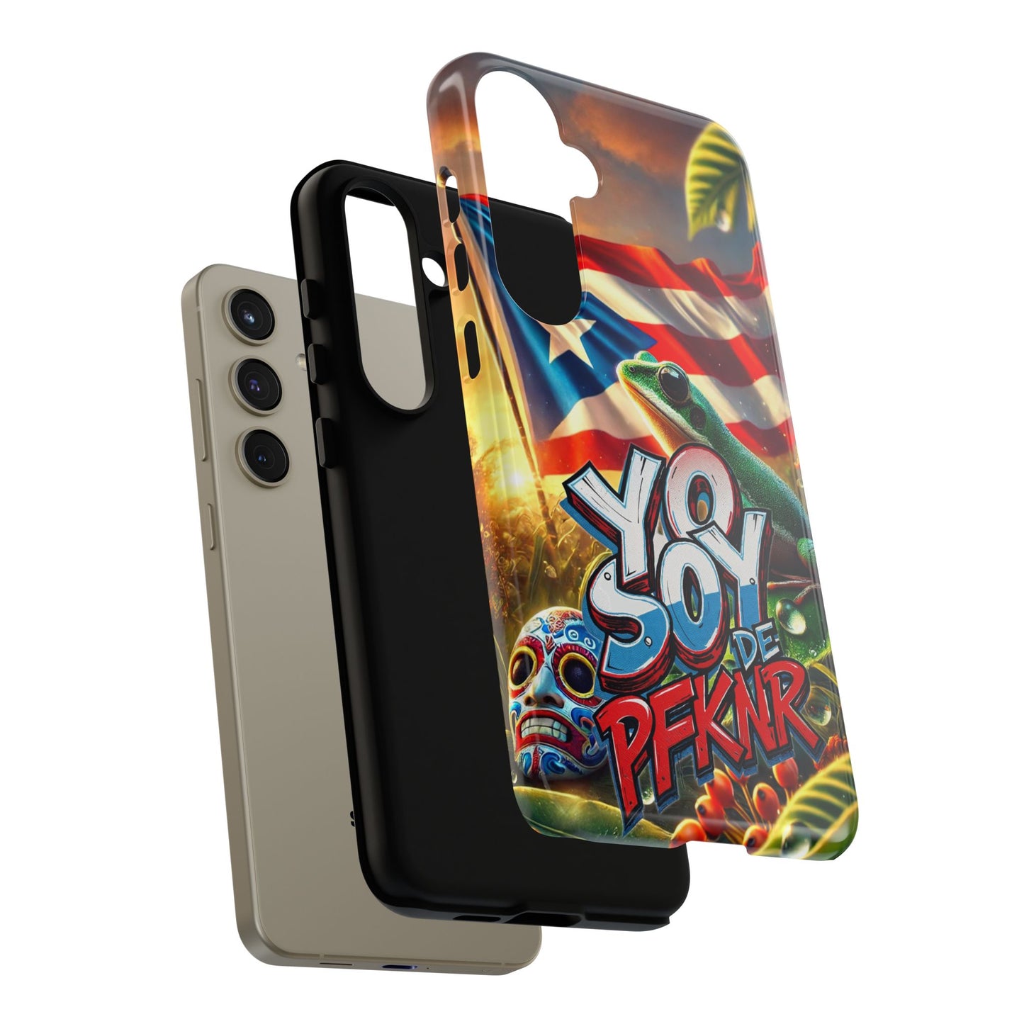YO SOY DE PFKNR, Puerto Rican Pride Phone Case | Tough Cases, Tropical Vibe, Gift for Him/Her, Celebrations, Travel Enthusiasts, Eco-Friendly,